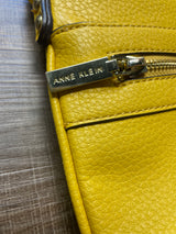 Anne Klein Yellow Pebbled Leather Crossbody