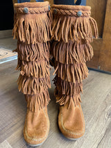 Minnetonka Women's 5 Layer Suede Fringe Western Boots (9) - BinxBerry Consignment