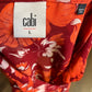 Cabi Red & Orange Floral Blouse (L)