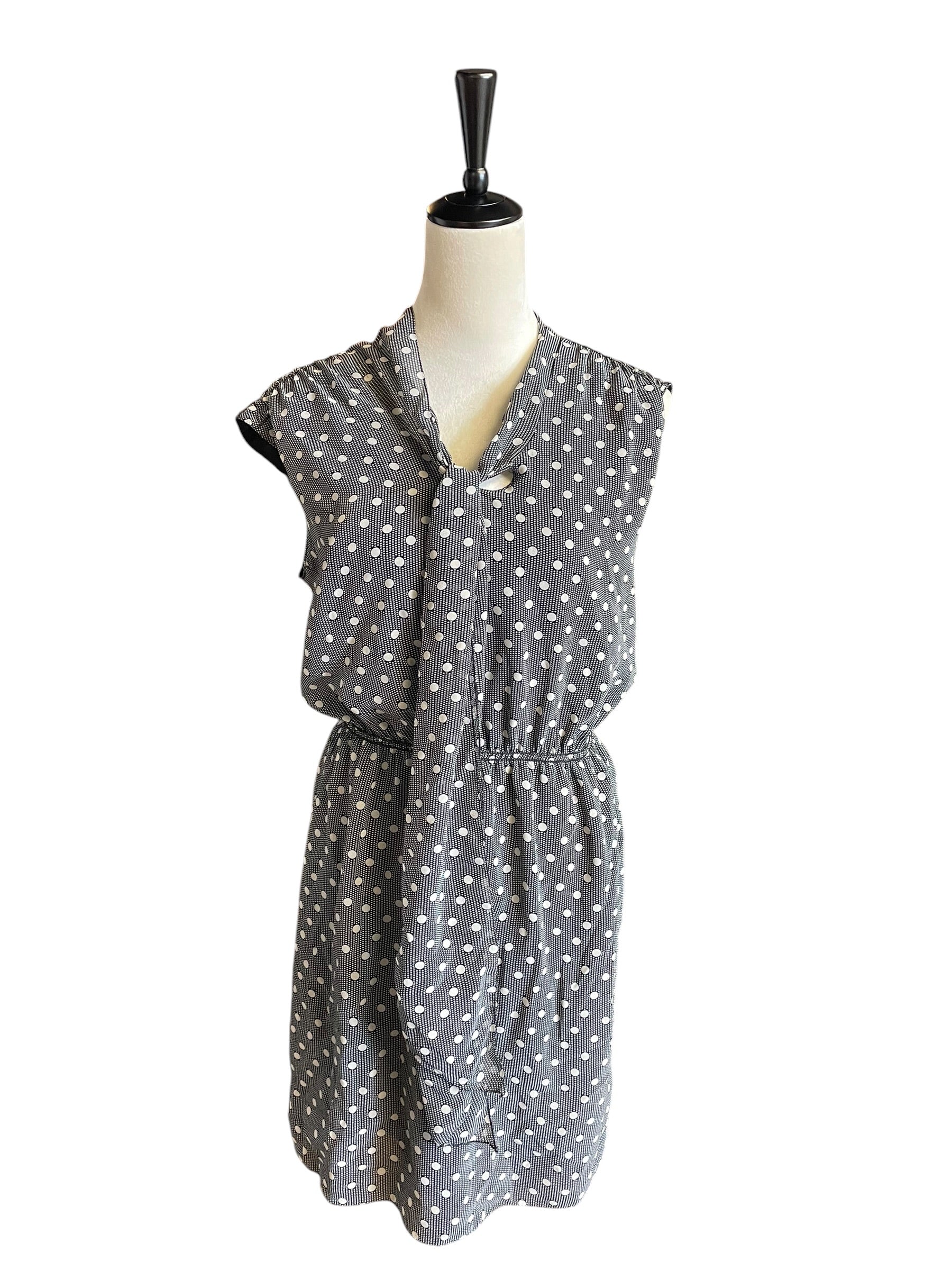 Max Studio Polka Dot Sleeveless Midi Dress (S)