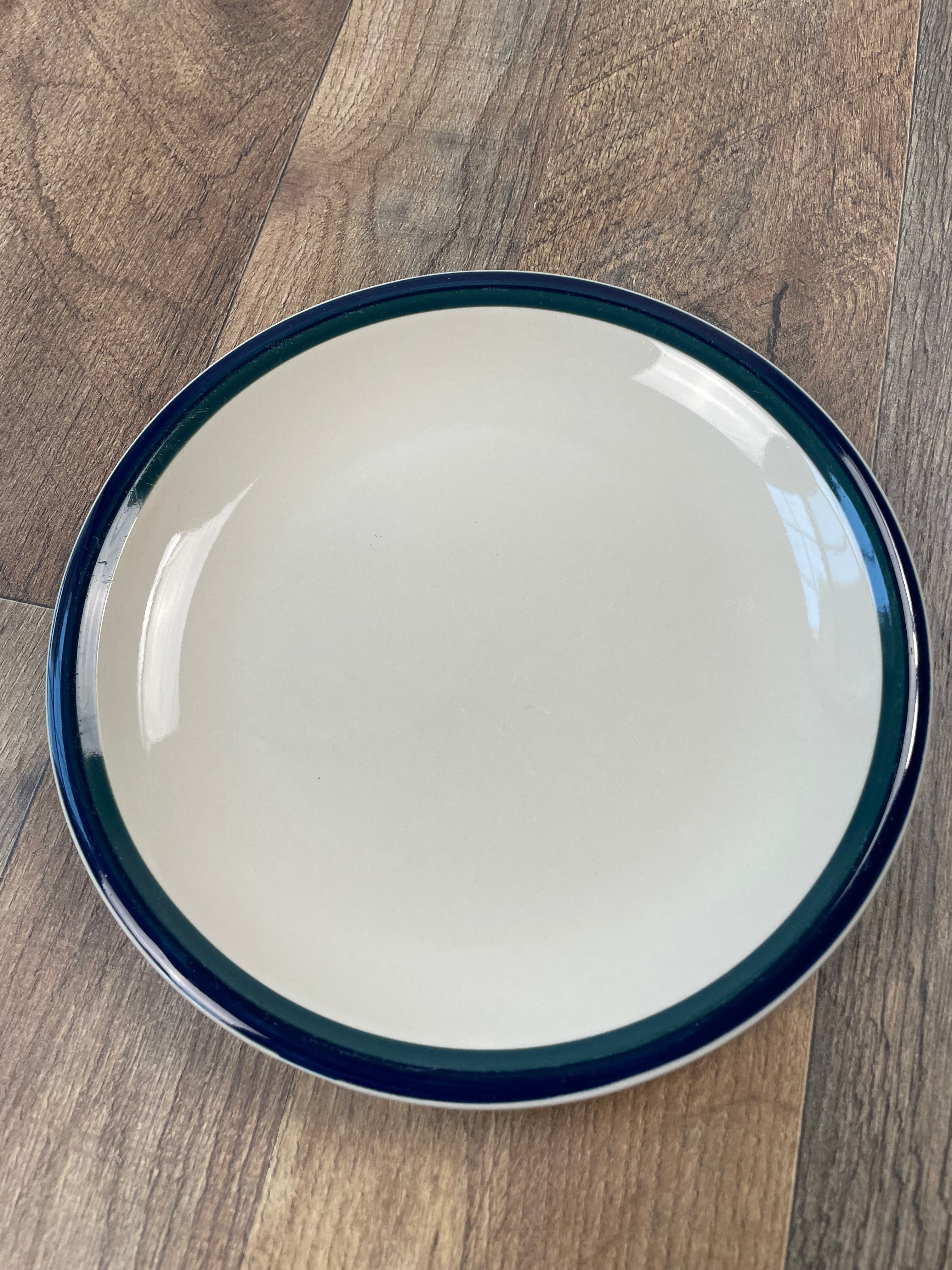 Kitchen Basics Colors By Tienshan Blue Green Stripe 8" Salad Plate