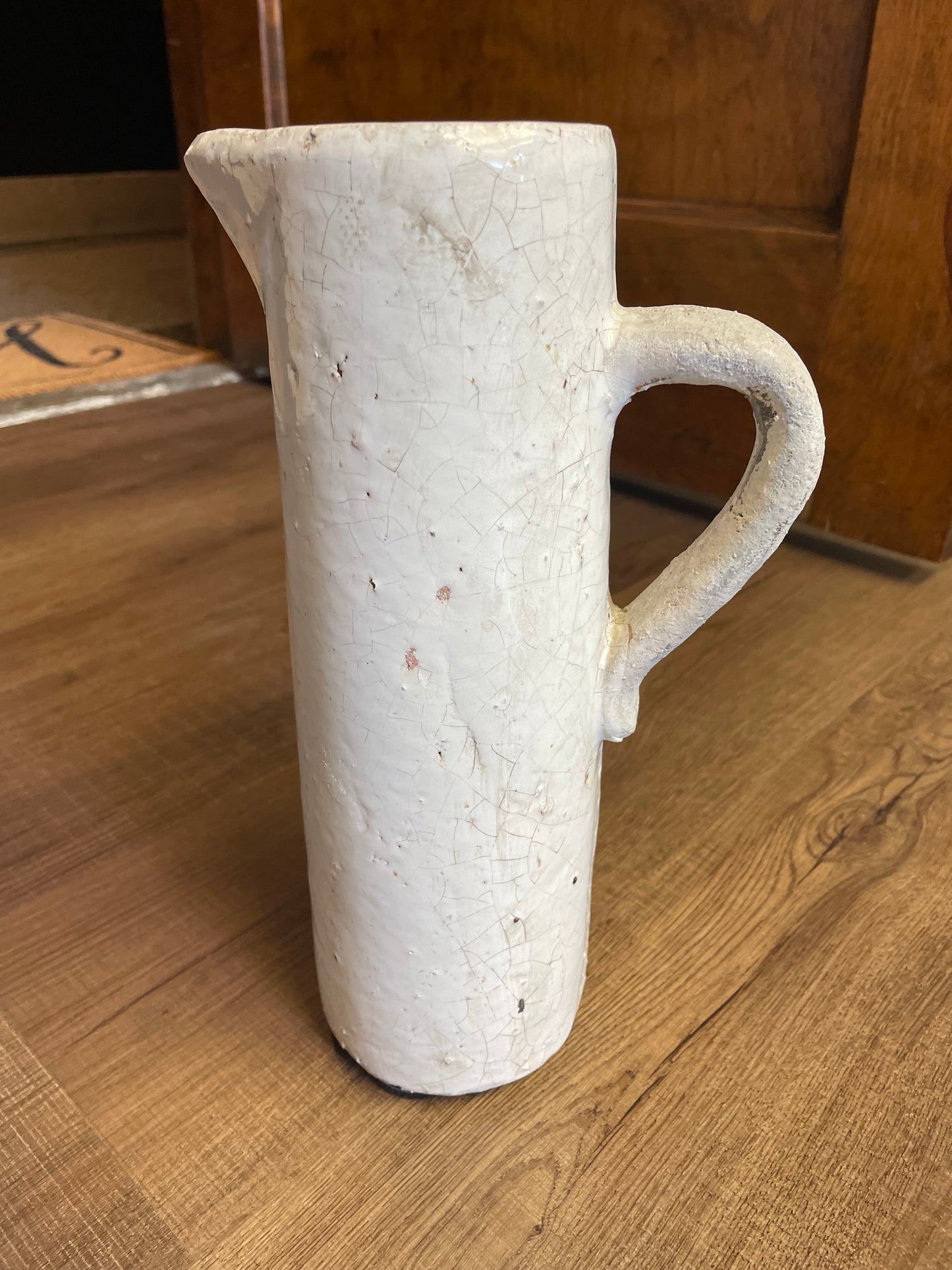 Painted & Glazed Clay Pitcher