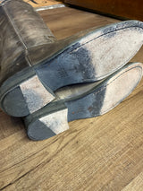 Frye Melissa Ladies Button 2 Tall Gray Leather Boots