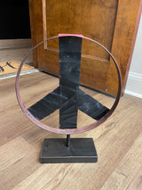 Metal Peace Sign Decor (Pink)