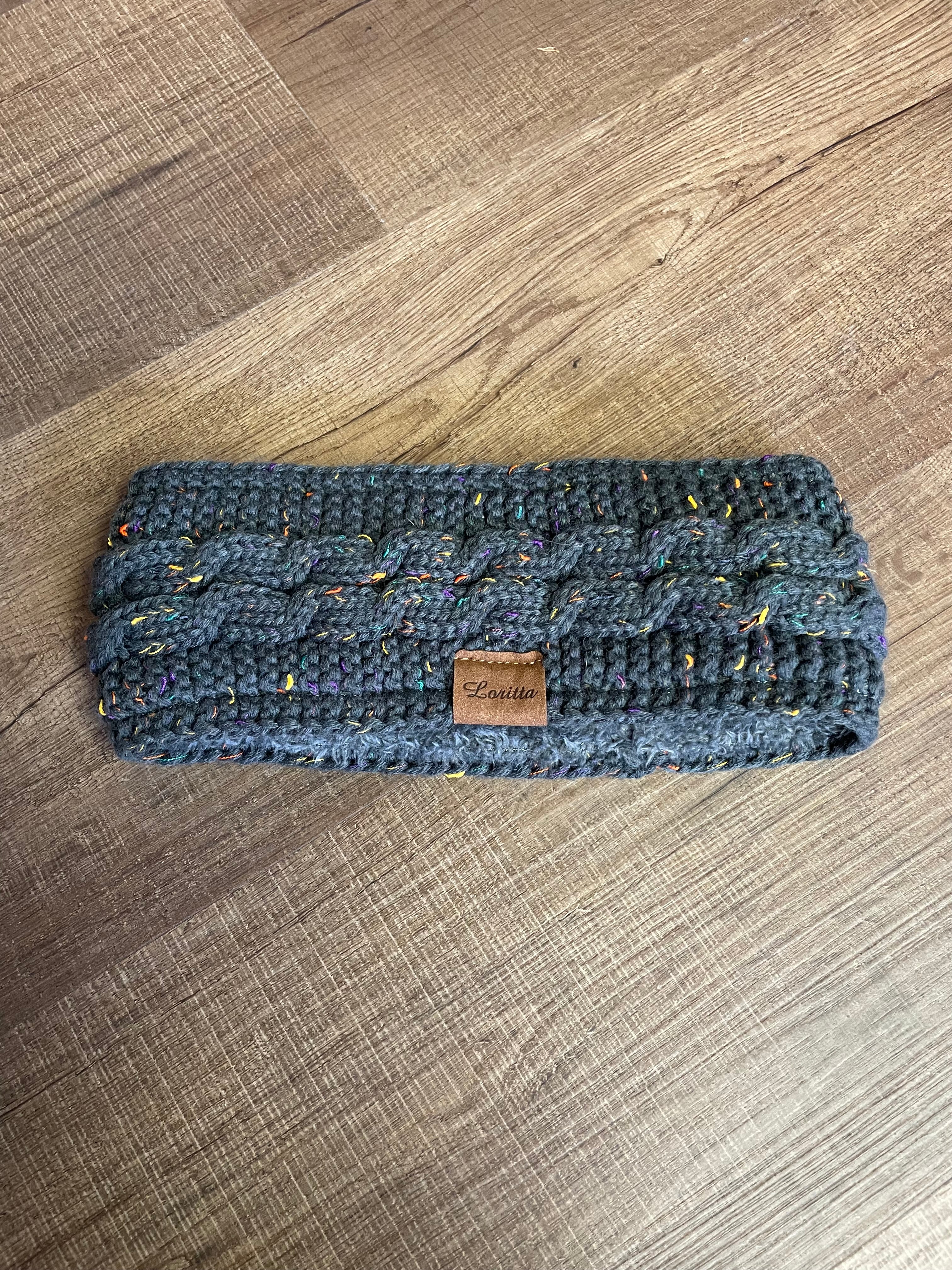 Loritta Gray Confetti Fleece Lined Headband - BinxBerry Consignment