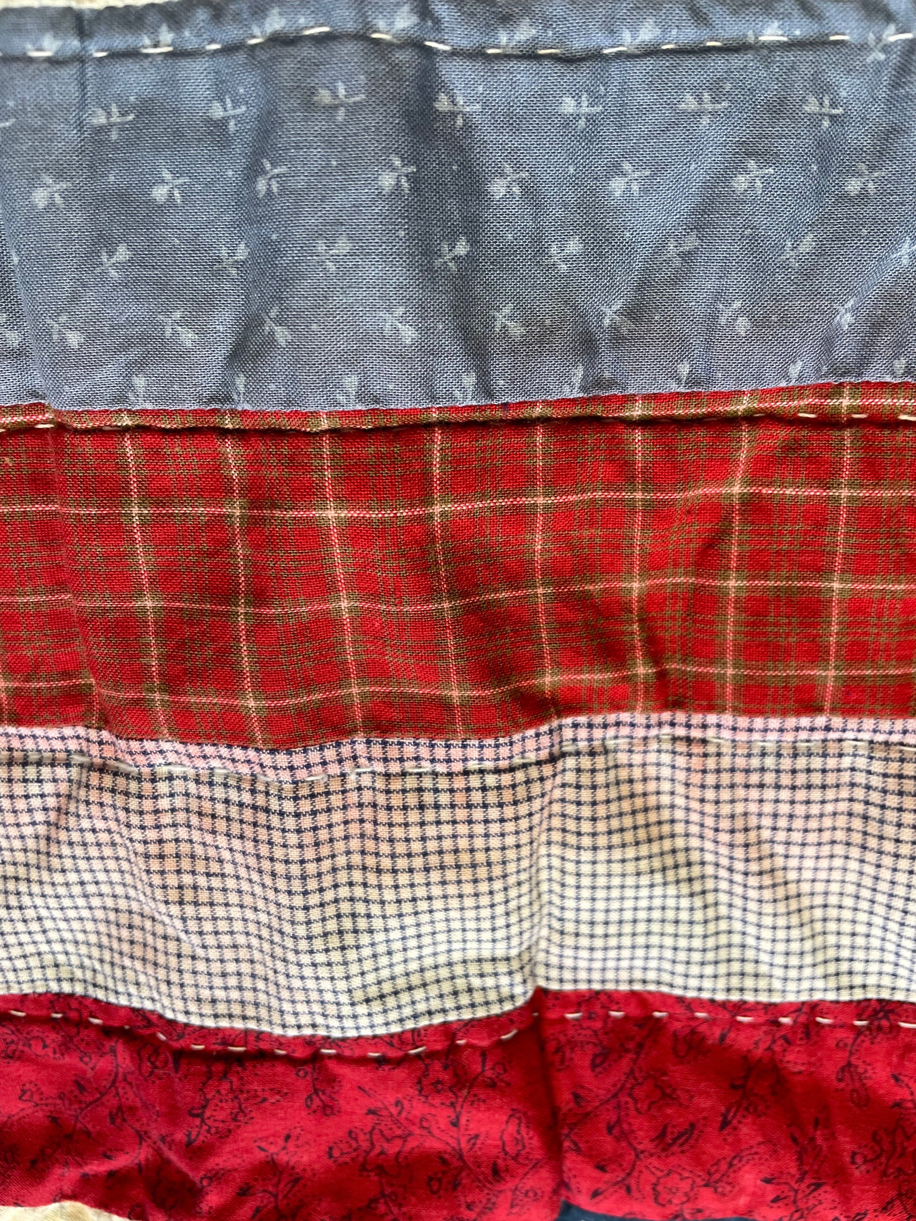 Vintage Patriotic Full/Queen Quilted 3pc Bedding Set