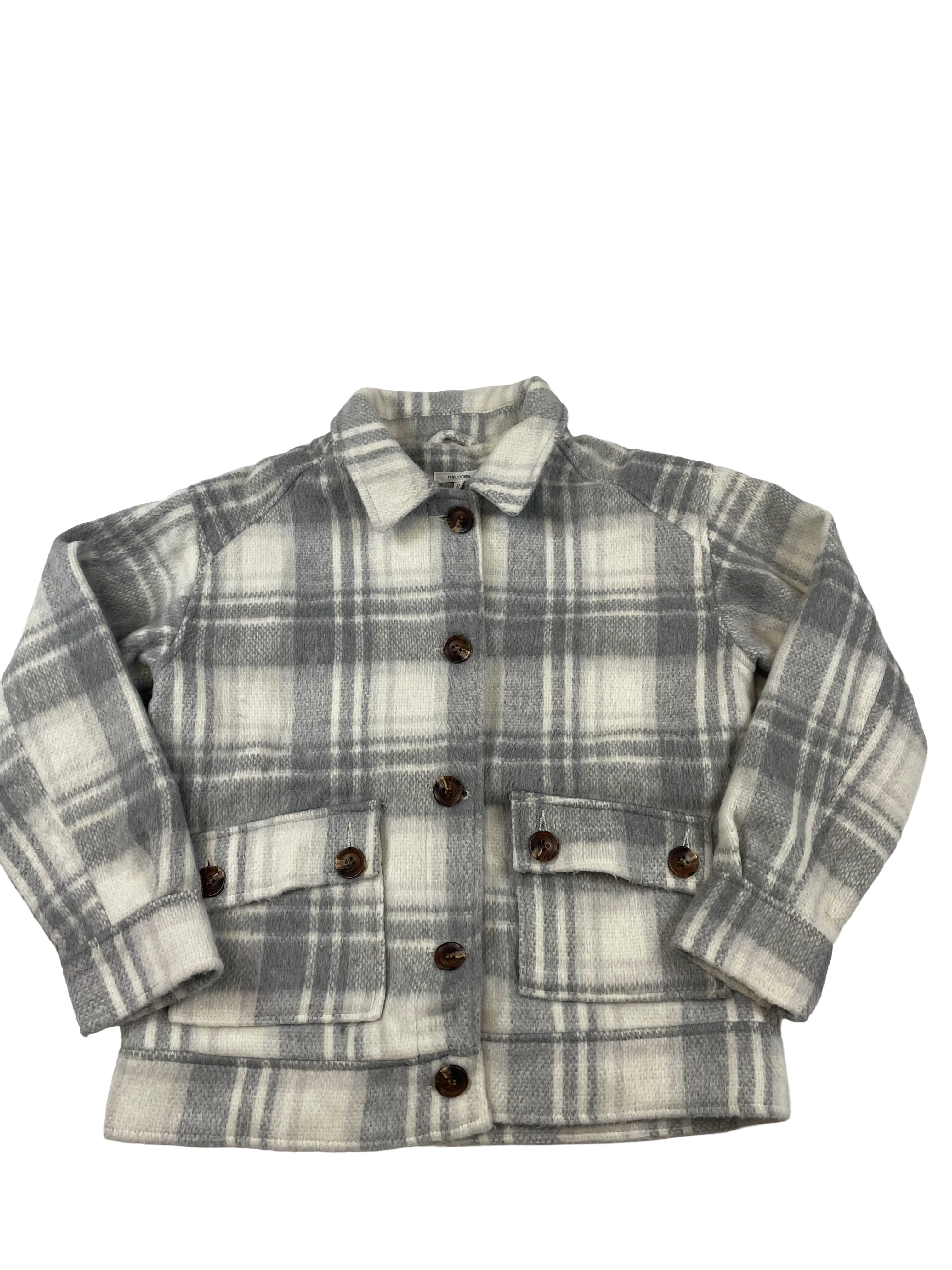 Maurices Grey Toned Plaid Women's Shacket (S) - BinxBerry Consignment