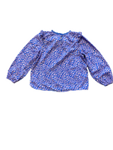J. Crew Floral Blouse with Ruffle Shoulder (M)