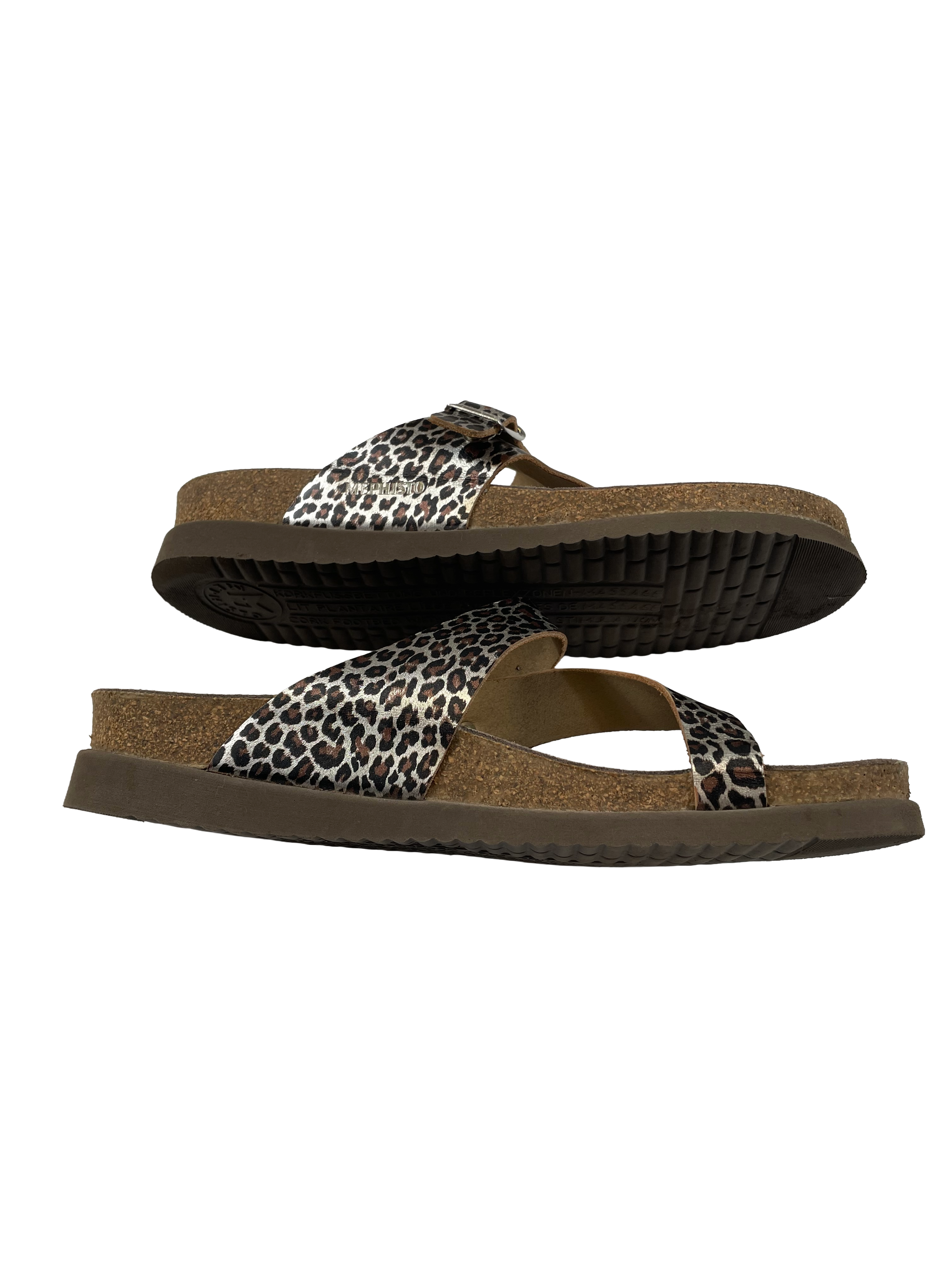 Mephisto Helen Women's Leopard Print Leather Comfort Thong (EU 41) - BinxBerry Consignment
