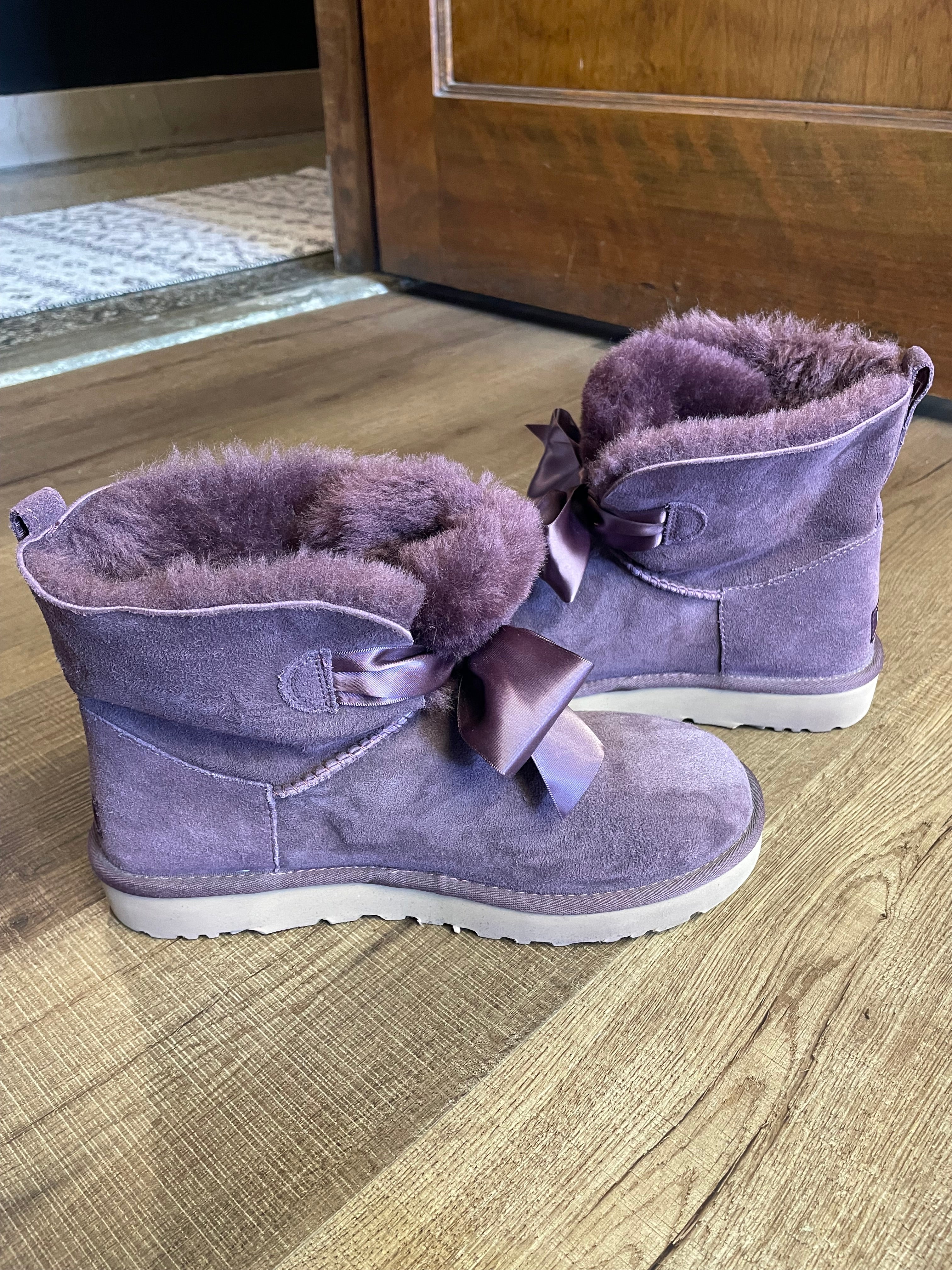 Ugg Gita Bow Mini Boot Eggplant Purple (9)
