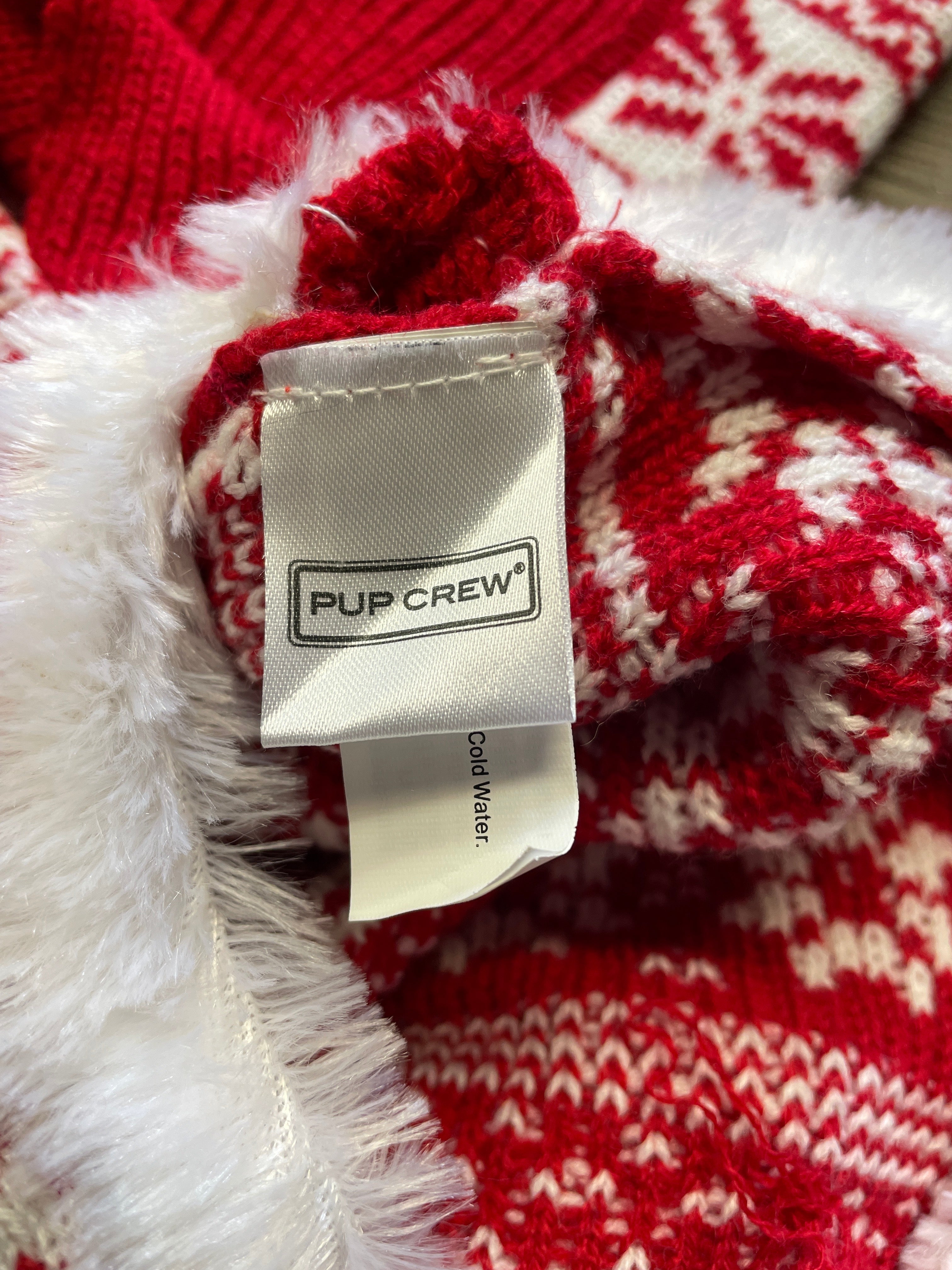 Pup Crew Holiday Hooded Dog Sweater (M)