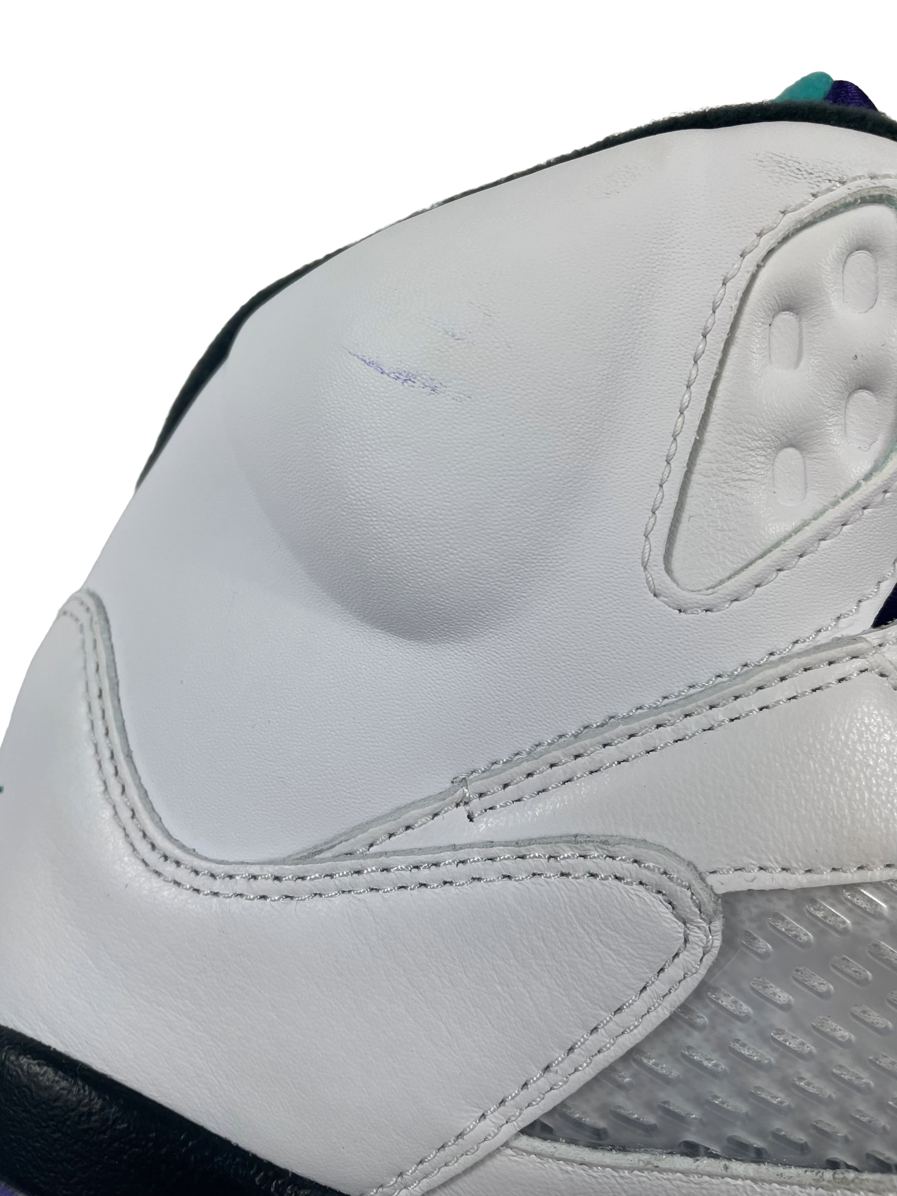 Air Jordan 5 Retro NRG White/New Emerald-Grape Ice Men's Sneaker (11.5) - BinxBerry Consignment