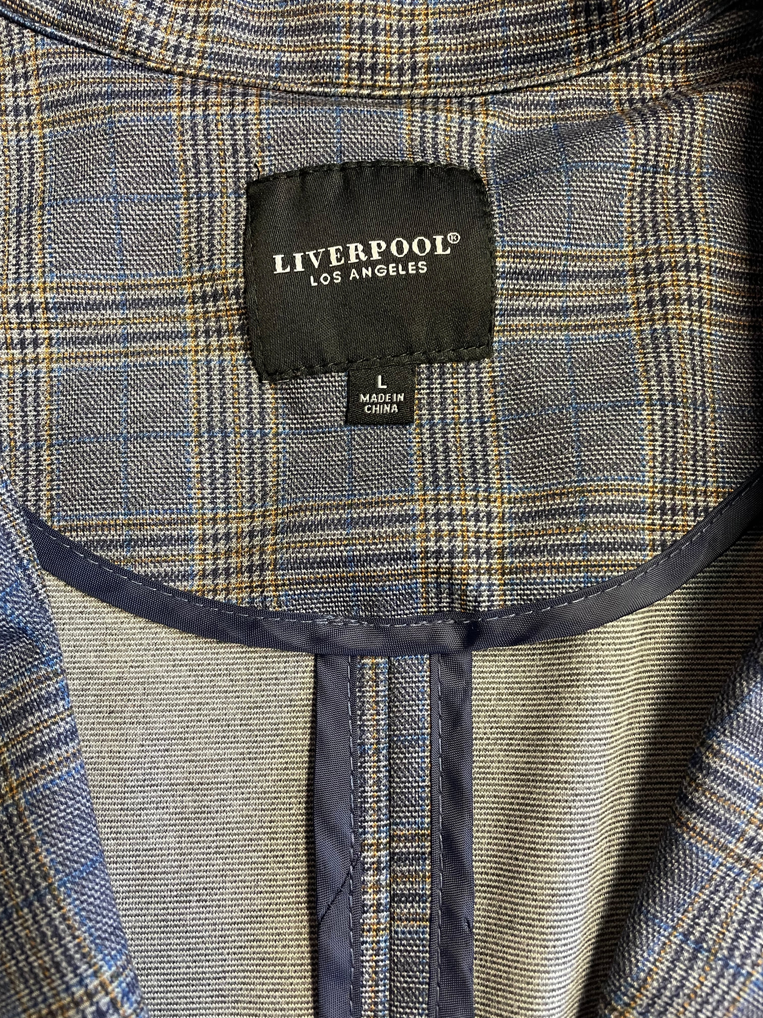 Liverpool Los Angeles Women's Blue Plaid Blazer (L)