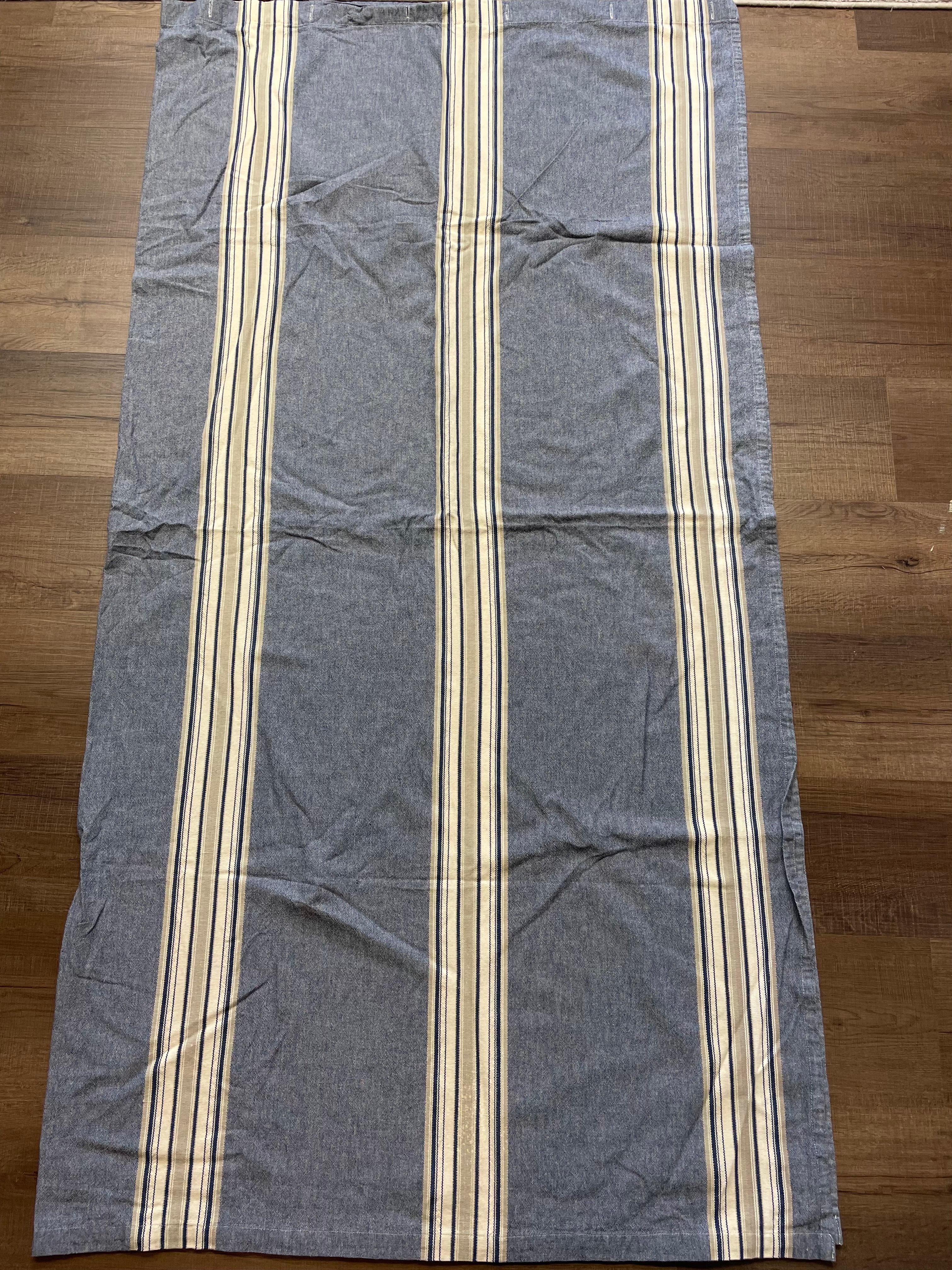 Park B. Smith Blue and Tan Shower Curtain