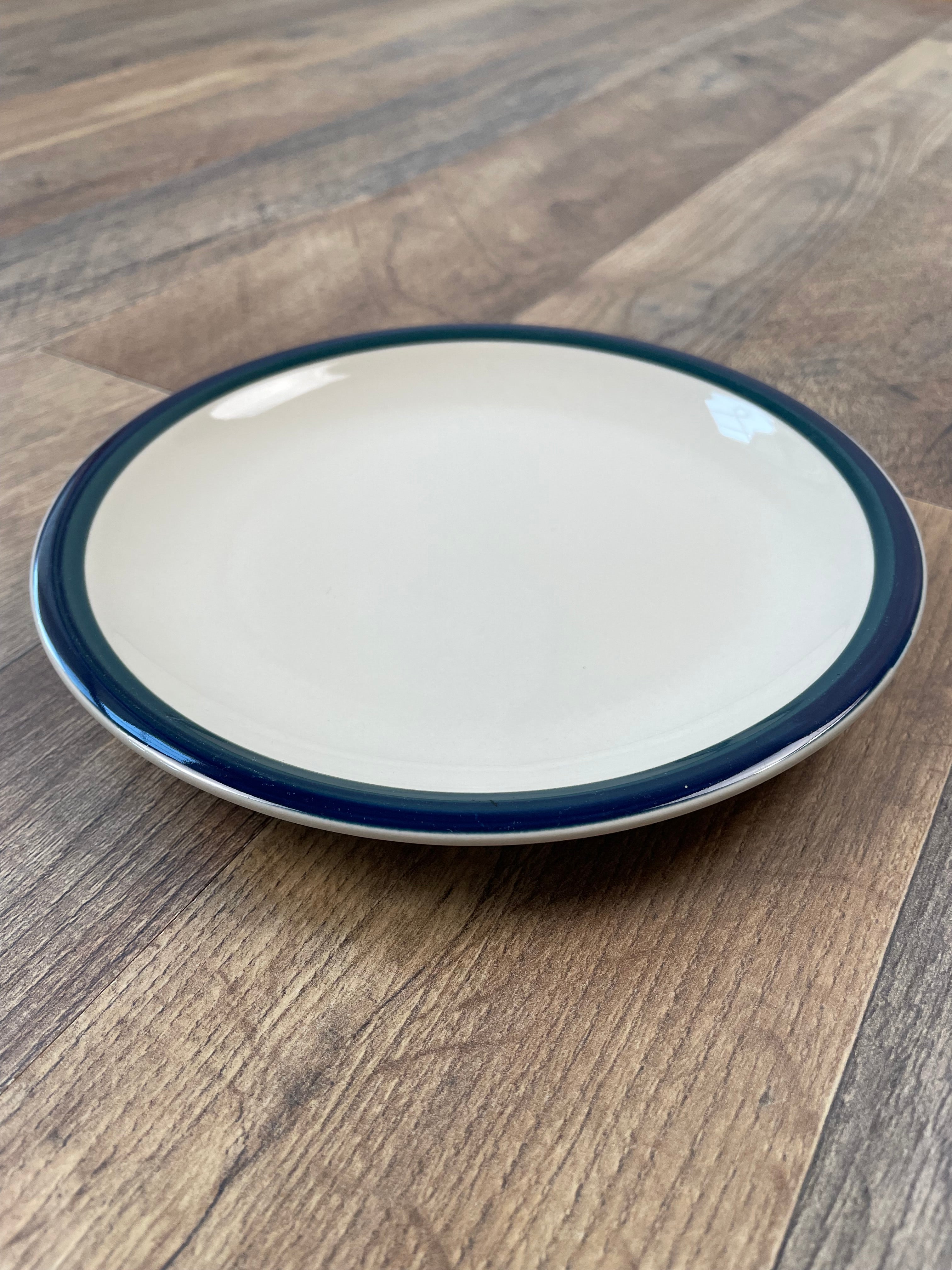 Kitchen Basics Colors By Tienshan Blue Green Stripe 8" Salad Plate