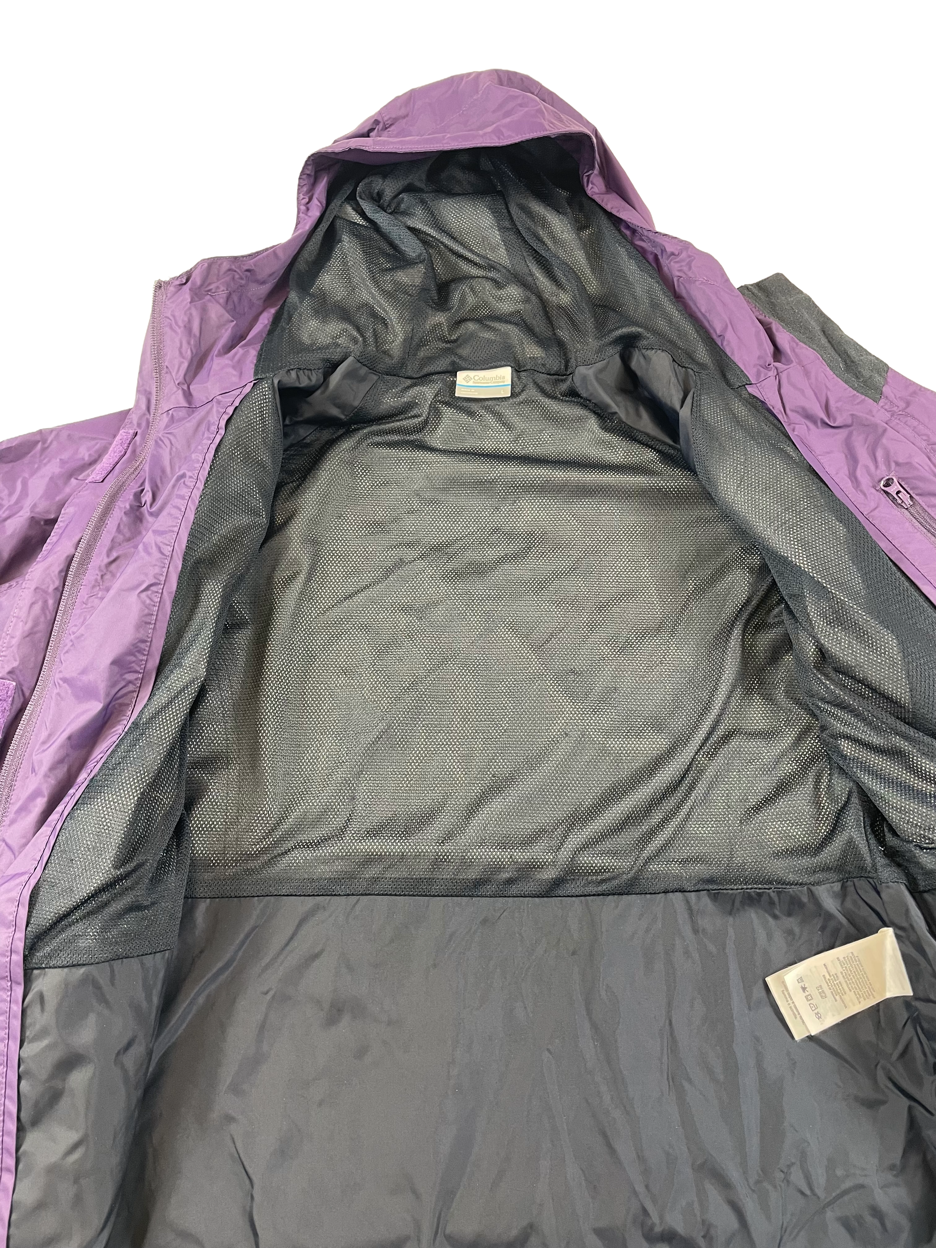 Columbia Women's Eggplant Hooded Rain Jacket (L) - BinxBerry Consignment