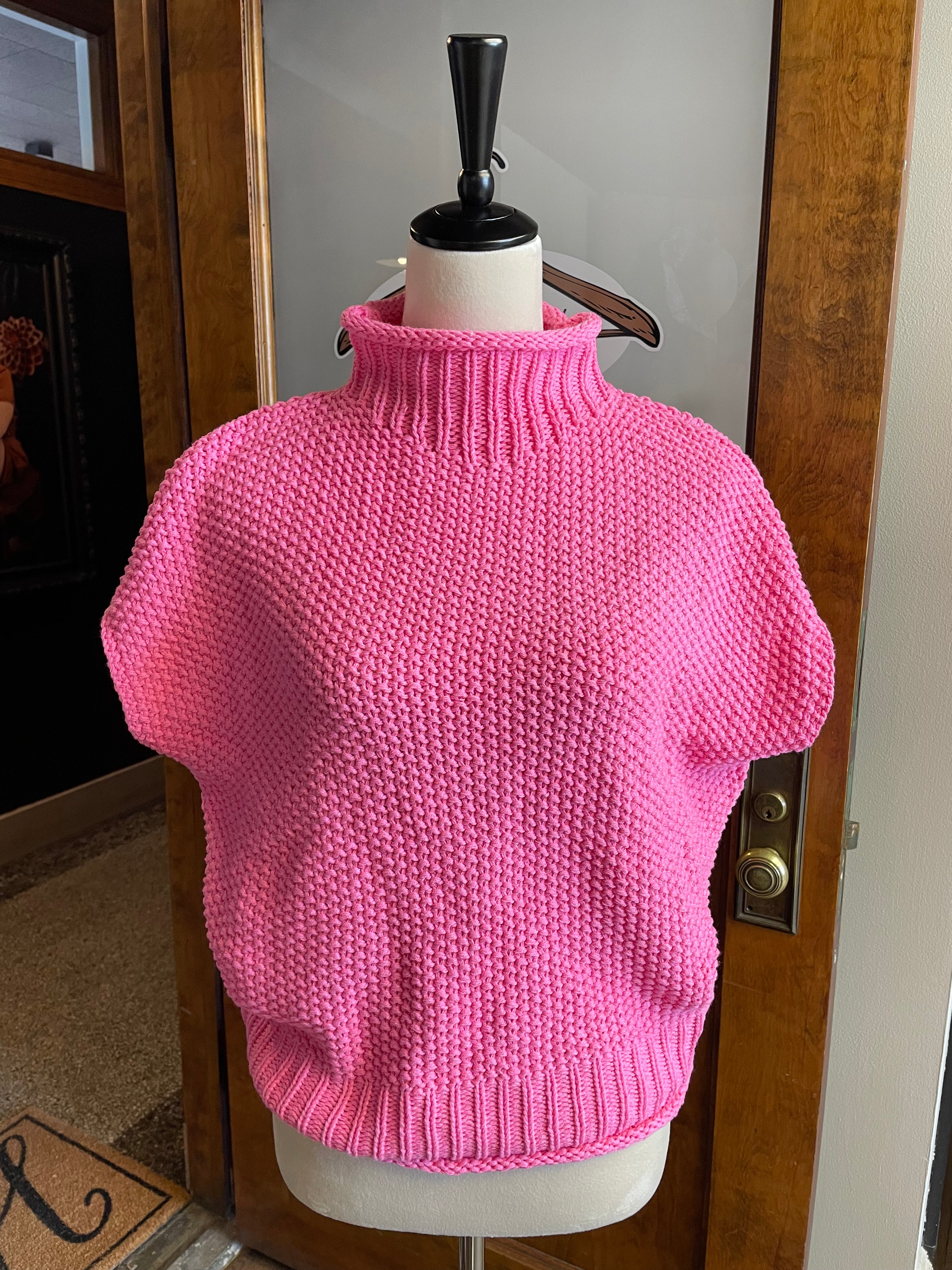 She & Sky NWT Pink Drop Shoulder Sleeveless Sweater (M)