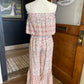 Japna Dark Pink Floral Sleeveless Jumpsuit (M)