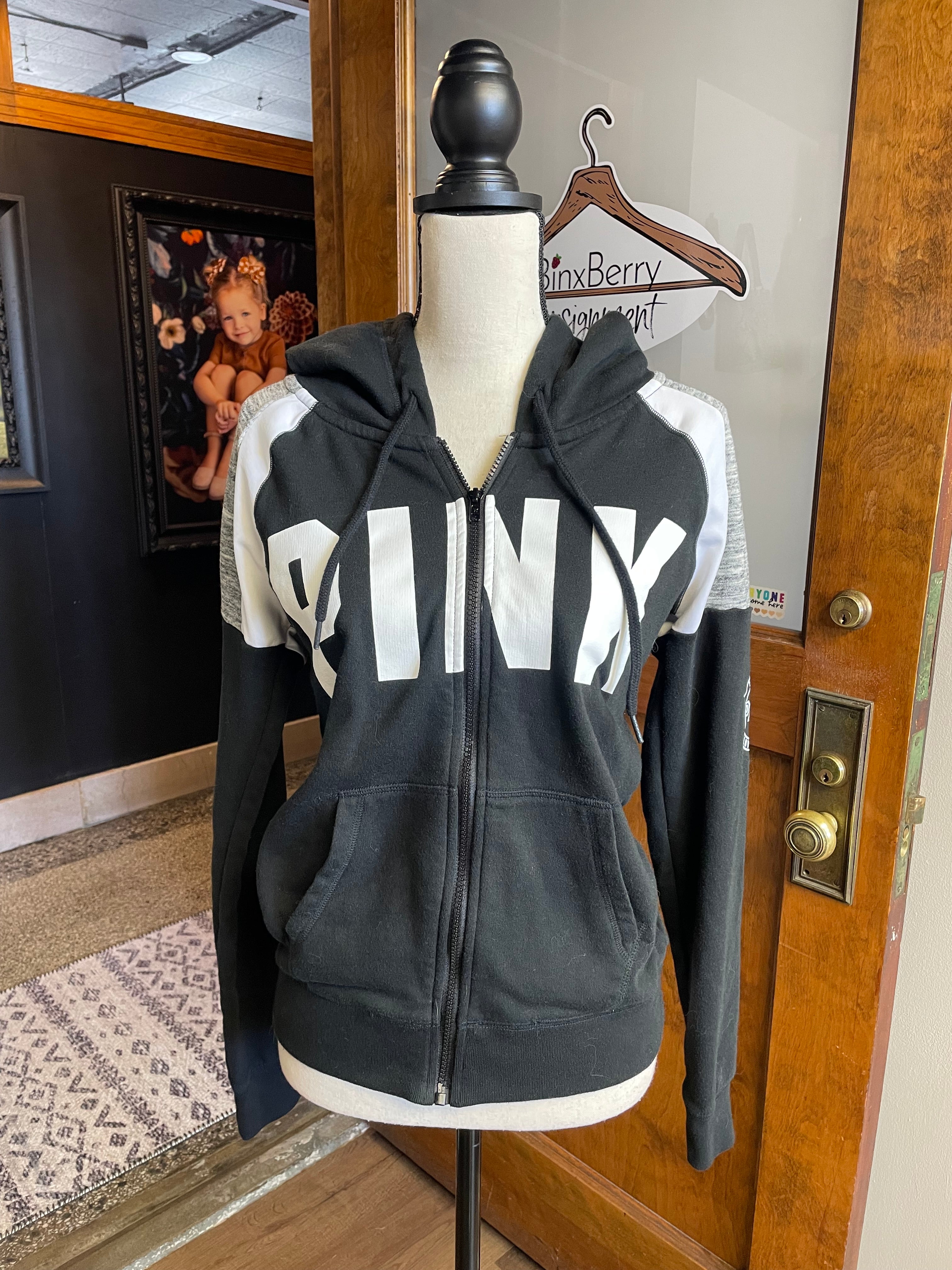 Pink Full Zip Women's Hoodie (M)