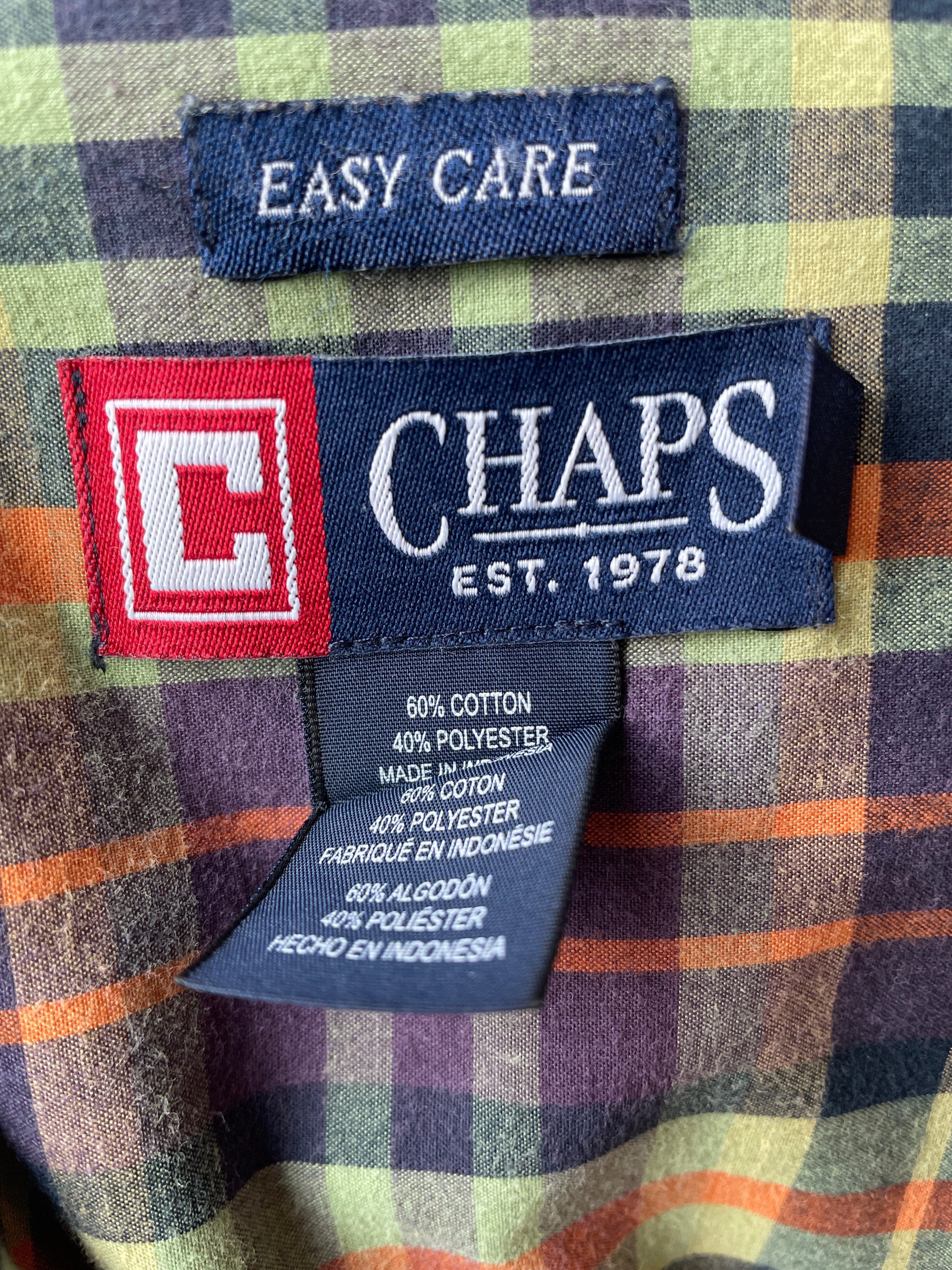 Chaps Easy Care Men's Plaid Button Down (M)