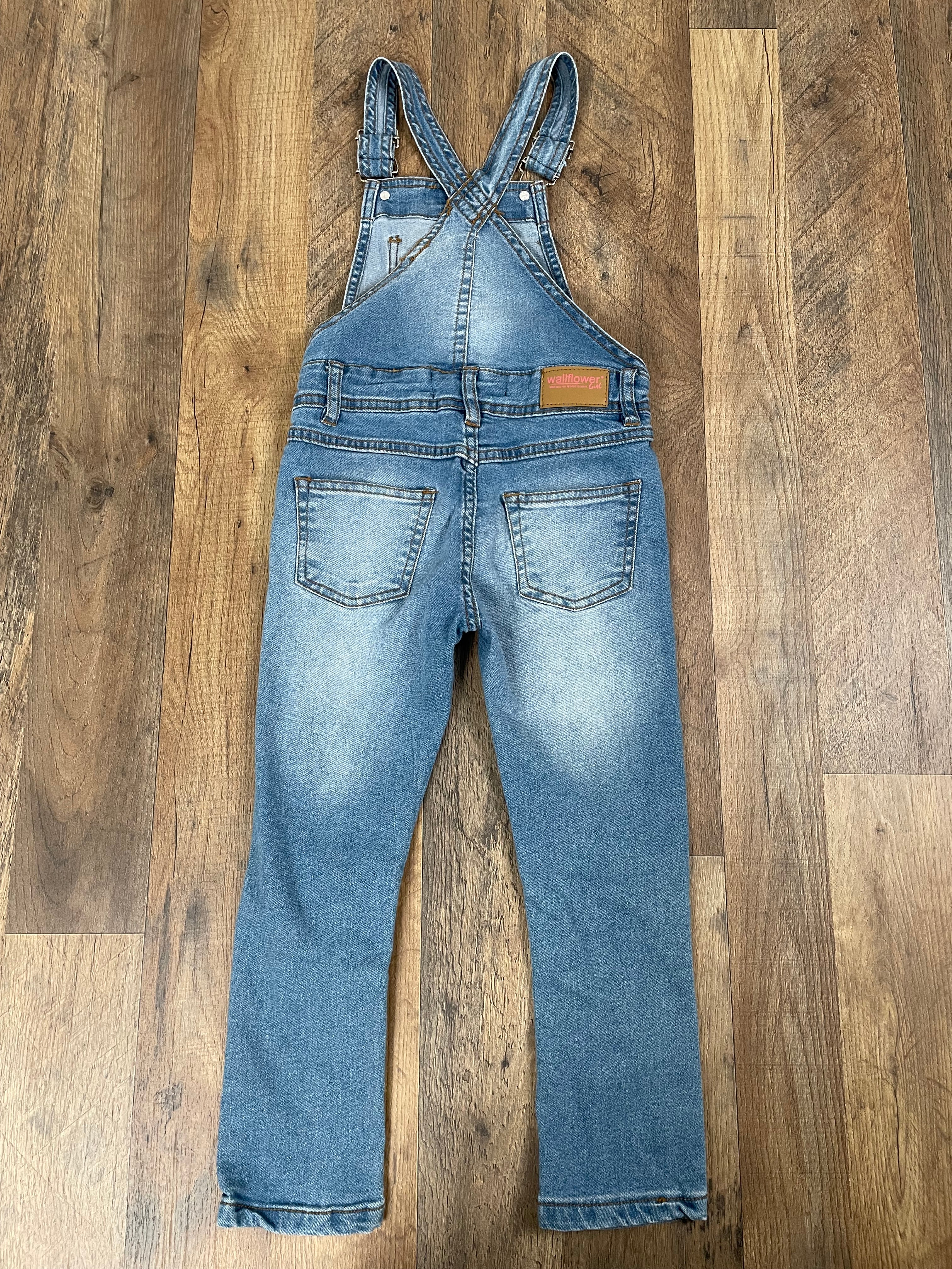Wallflower Girls' Distressed Overalls (5/6)