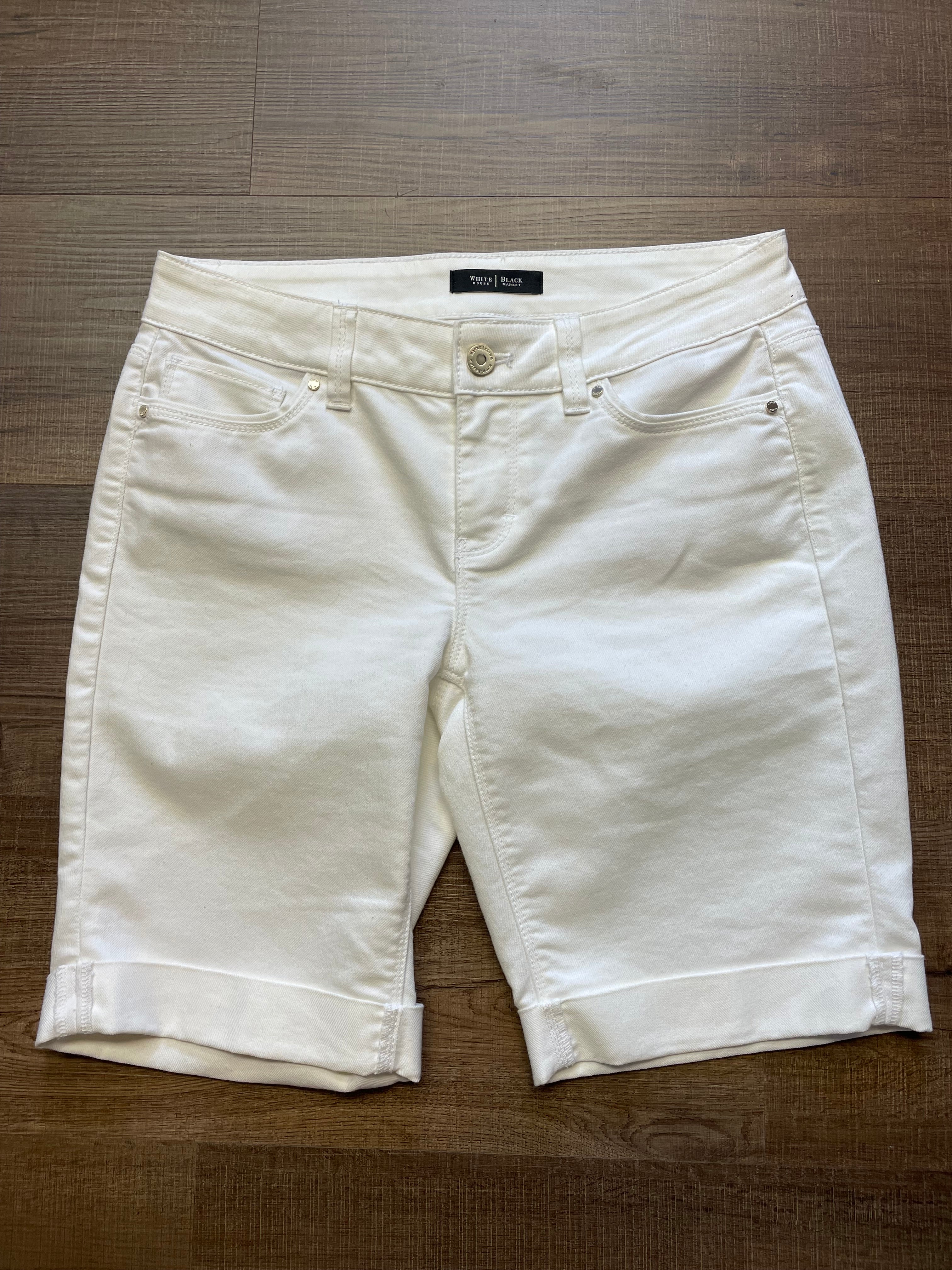White House Black Market White Bermuda Jean Short (2)