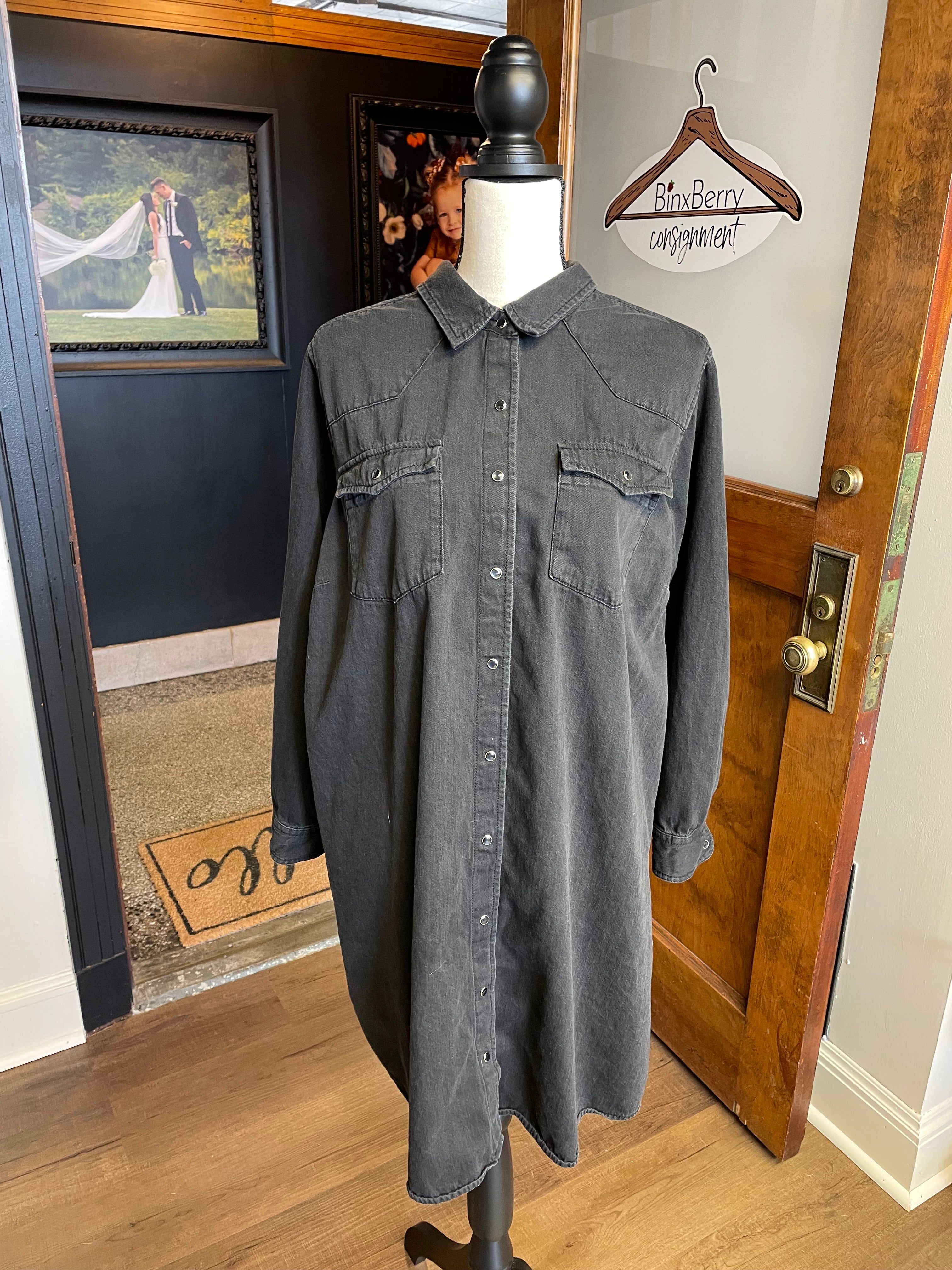 Old Navy Snap Down Western-Style Shirt Dress (2X)