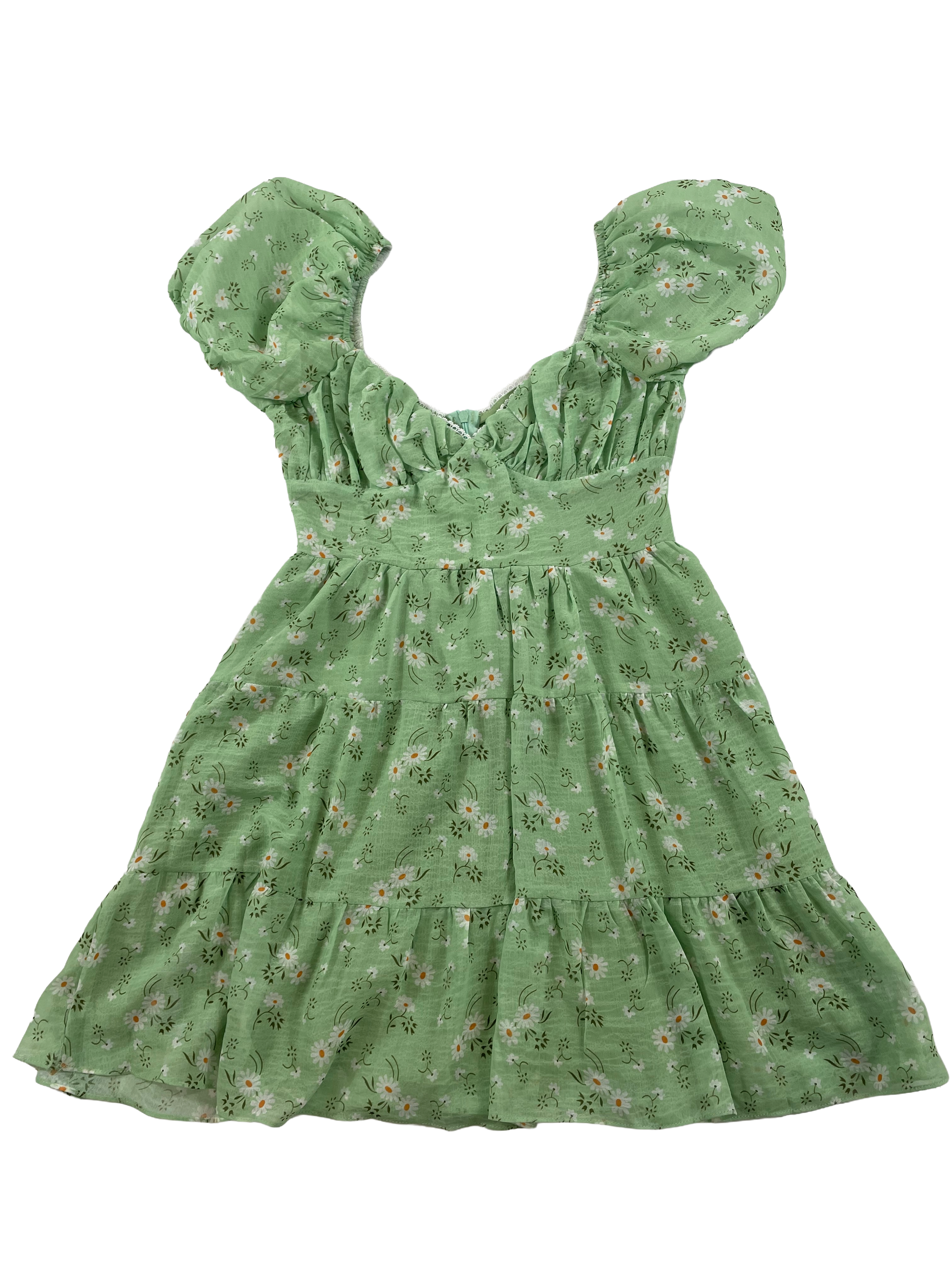 Princess Polly Mini Dress Bodice Puffed Sleeve (2) - BinxBerry Consignment