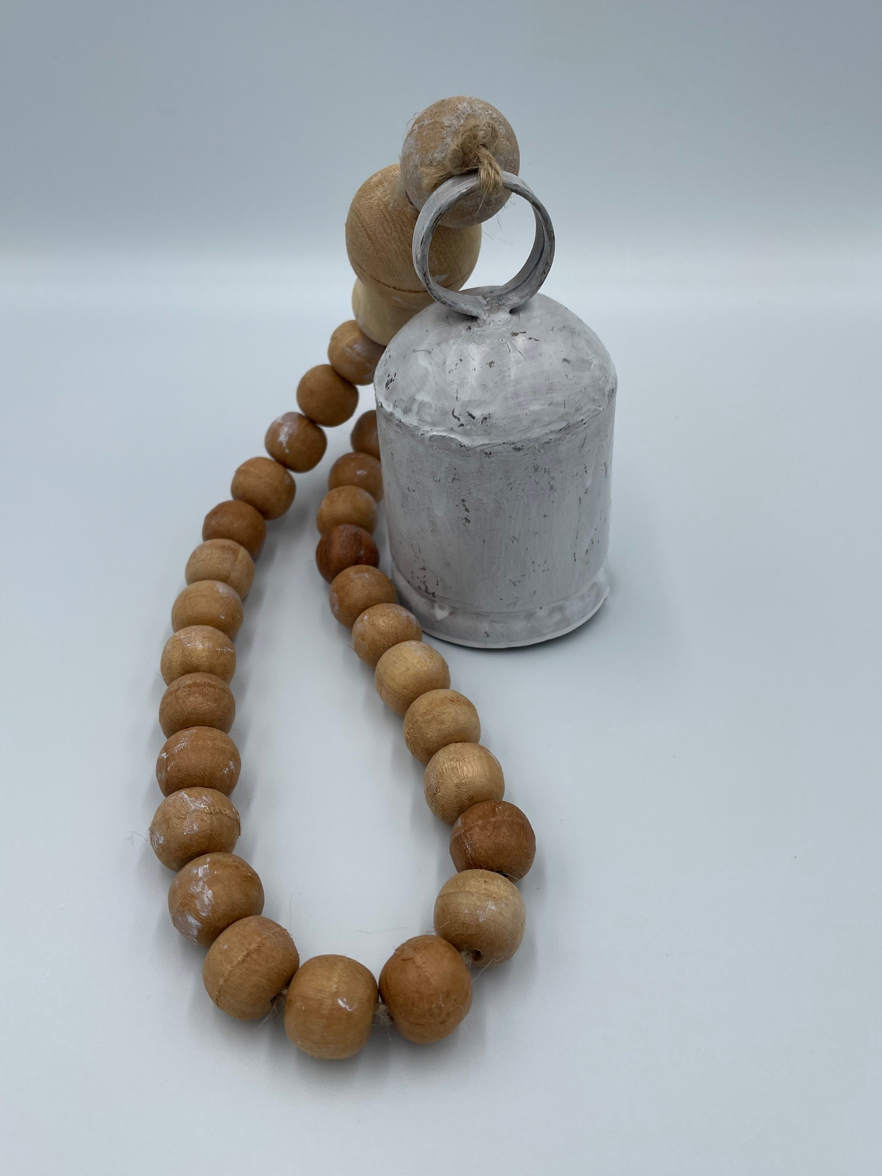 Metal Bell with Wood Beaded Handle