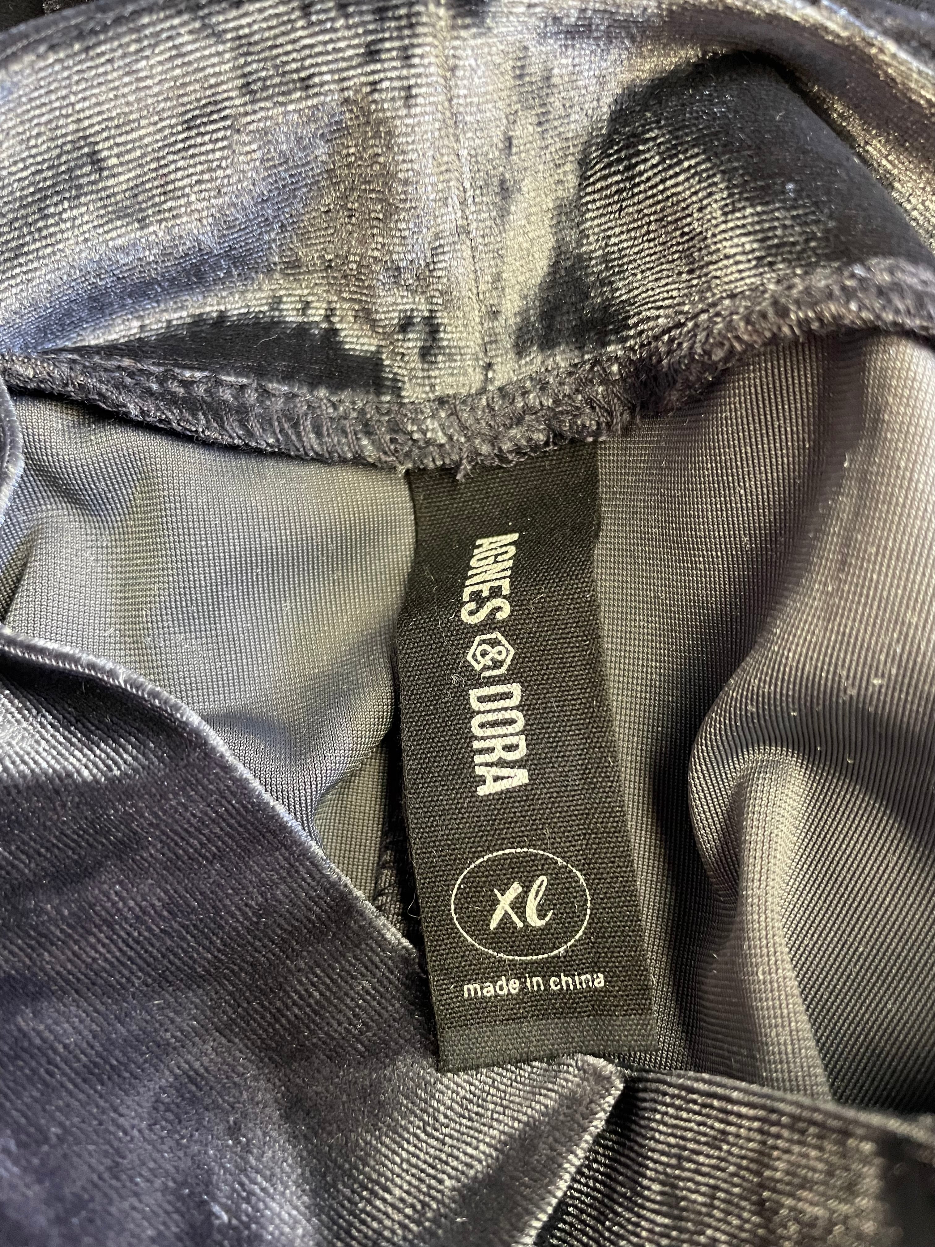 Agnes & Dora Velvet Mock Neck Tunic Dress (XL)