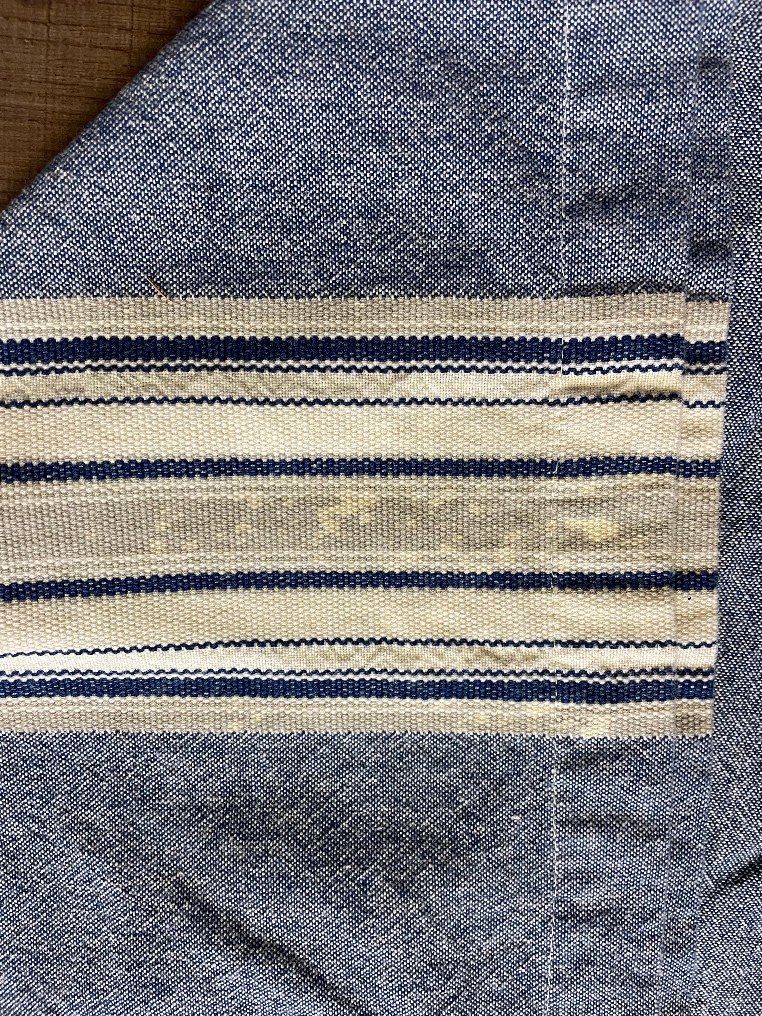 Park B. Smith Blue and Tan Shower Curtain