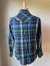 Vintage Wrangler Men's Pearl Snap Flannel Shirt (L)