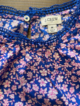 J. Crew Floral Blouse with Ruffle Shoulder (M)