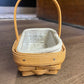 Longaberger Parsley Booking Basket, Protector & Liner