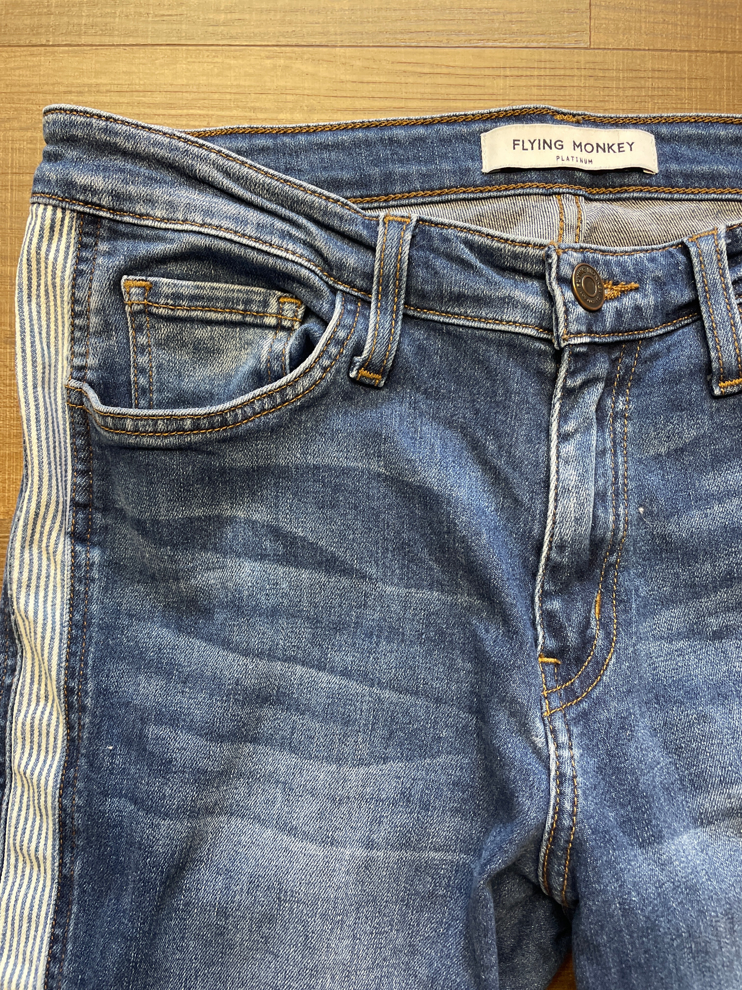 Flying Monkey Striped Leg Women's Jeans (29)