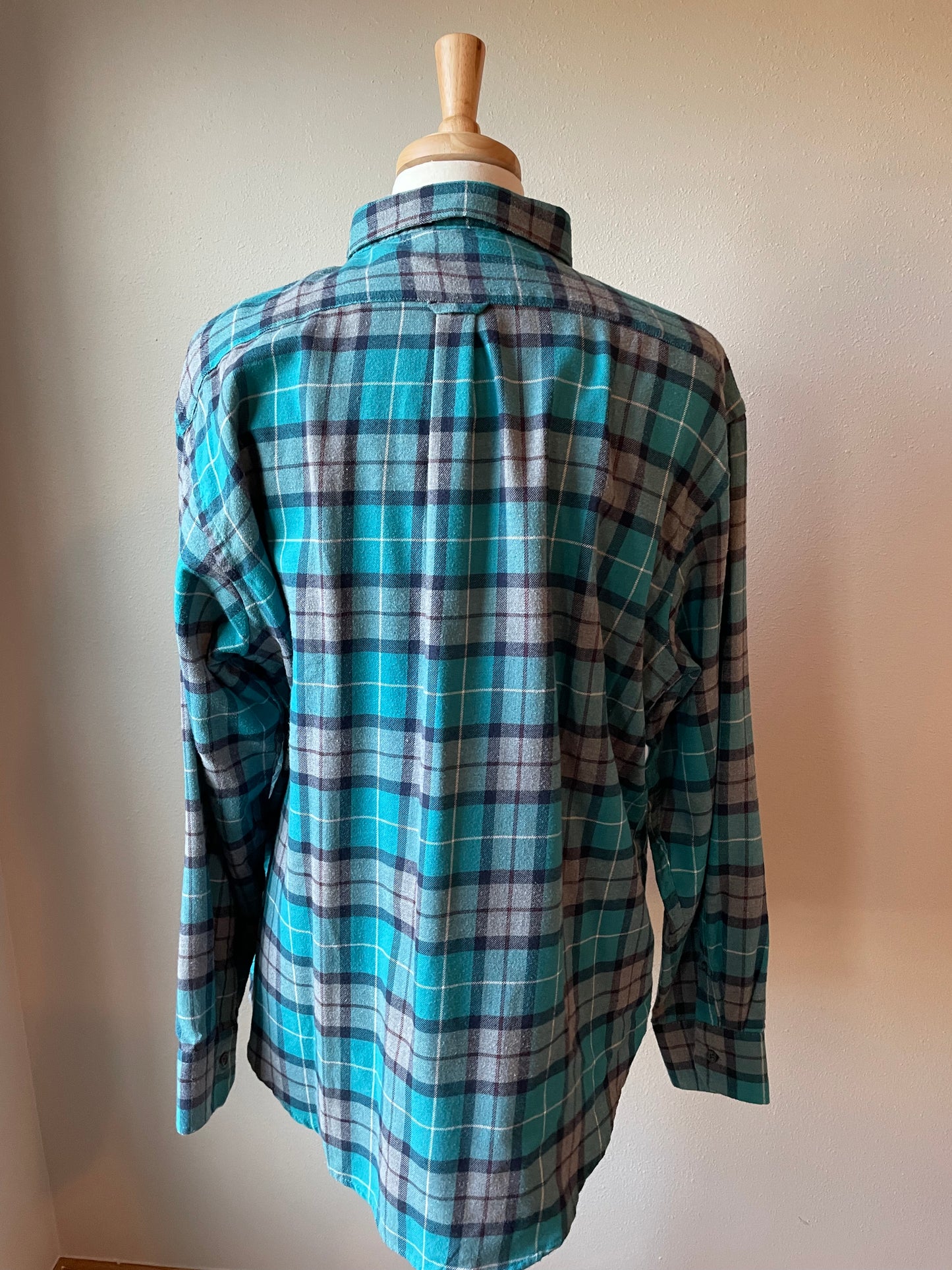 IZOD Men's Green Plaid Flannel Shirt (XXL)