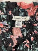 American Eagle Floral Ruched Bodice Midi Dress (S)