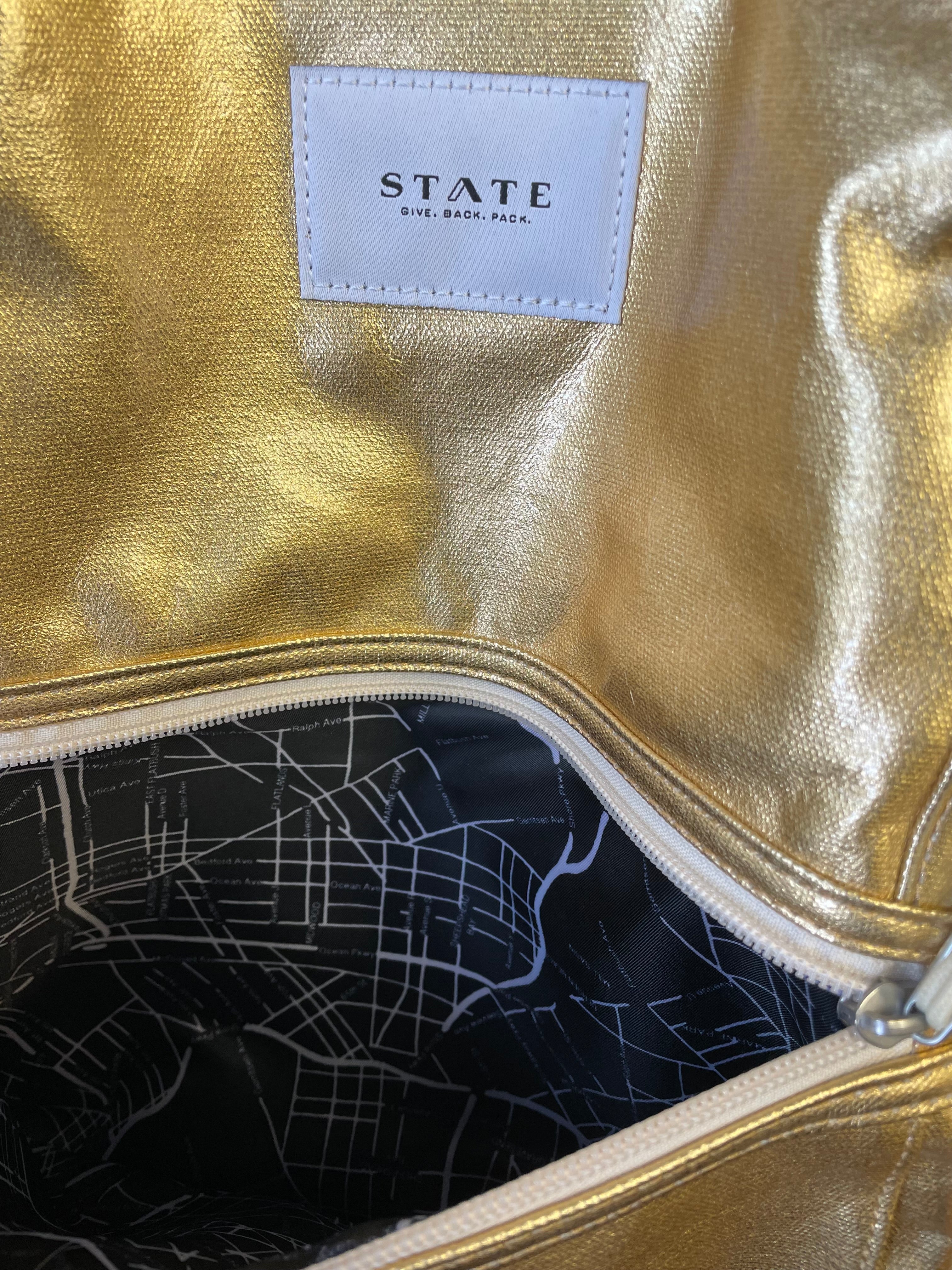 STATE Mini Kane Backpack in Gold