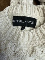 Kendall & Kylie Gray Crew Neck Cable Knit Sweater (S)