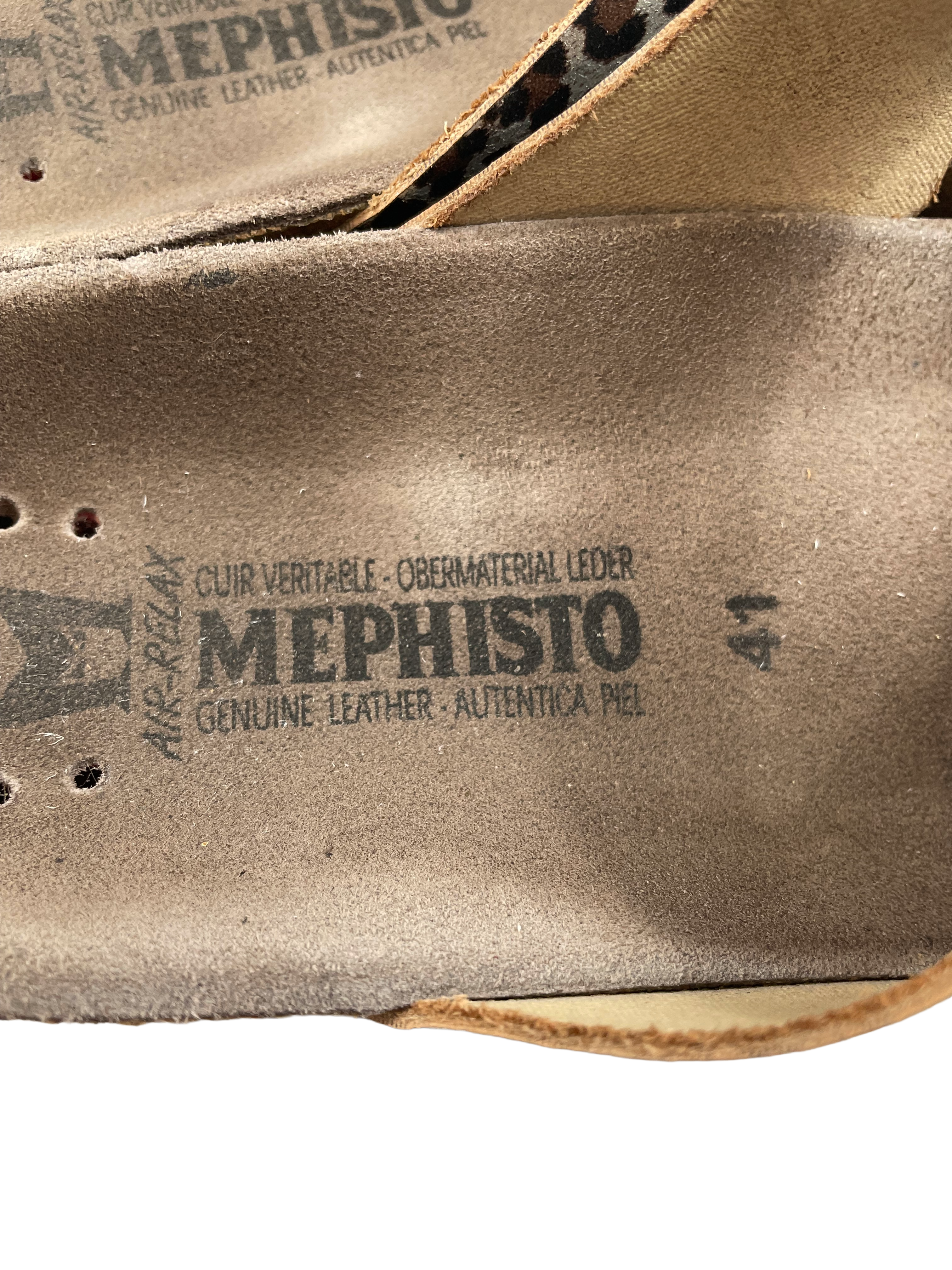 Mephisto Helen Women's Leopard Print Leather Comfort Thong (EU 41) - BinxBerry Consignment
