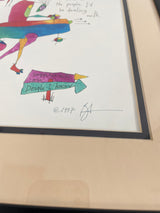 "A to Z" Art Reprint by Brian Andreas Glass Framed 12x15 - BinxBerry Consignment