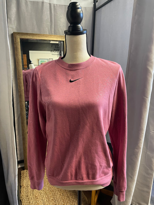 Nike Pink Glitter Terry Sweatshirt (S)
