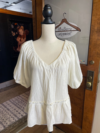 Lush Short Sleeved Peasant Top (M)