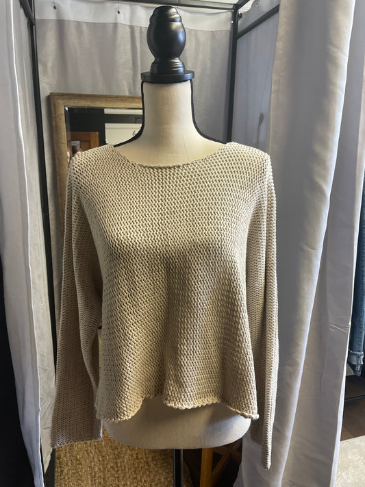 White Crow Oatmeal Chunky Knit Crop Sweater (M)