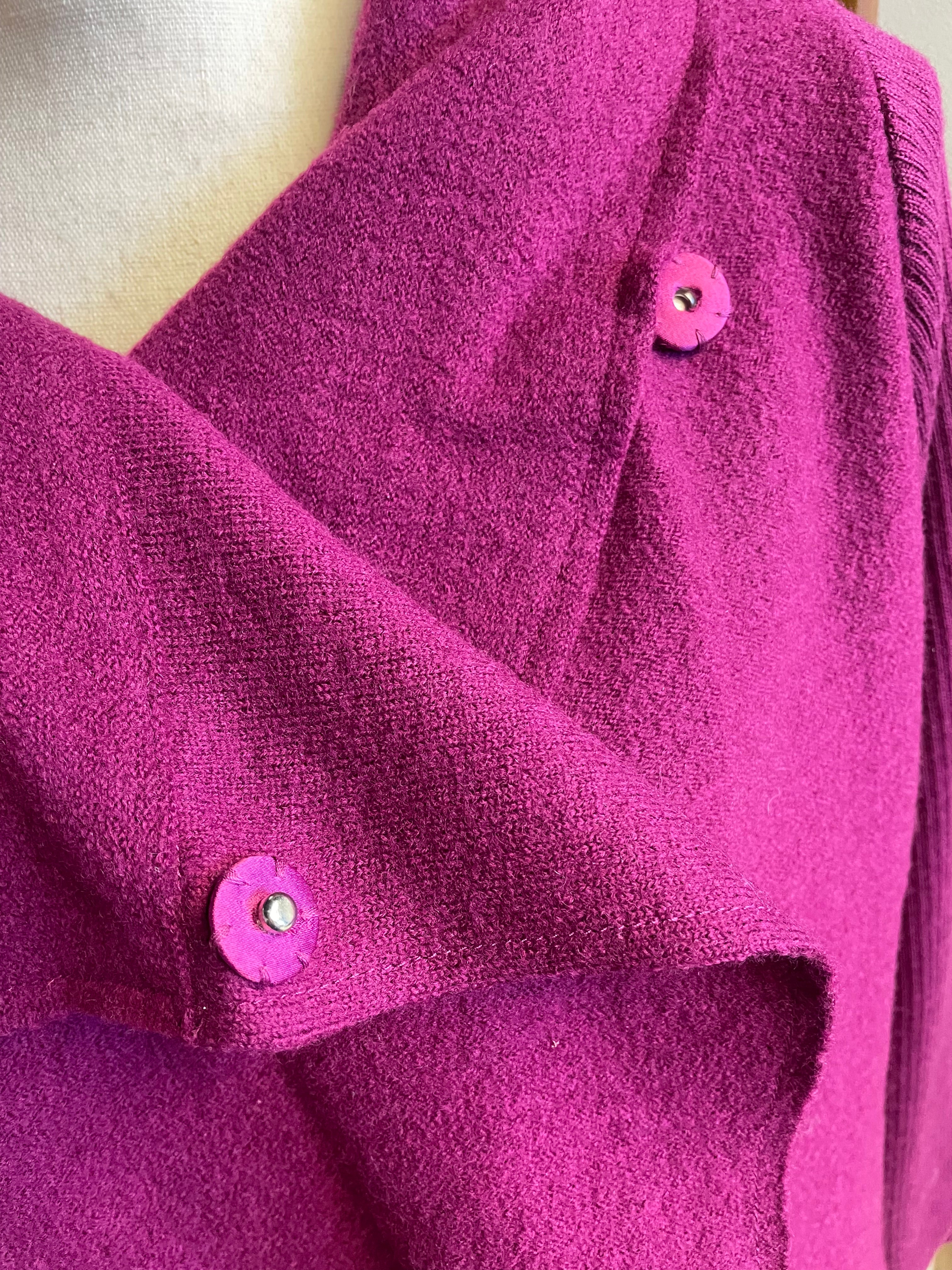 Chicos Wool Funnel Neck Sweater Wrap (1/M)