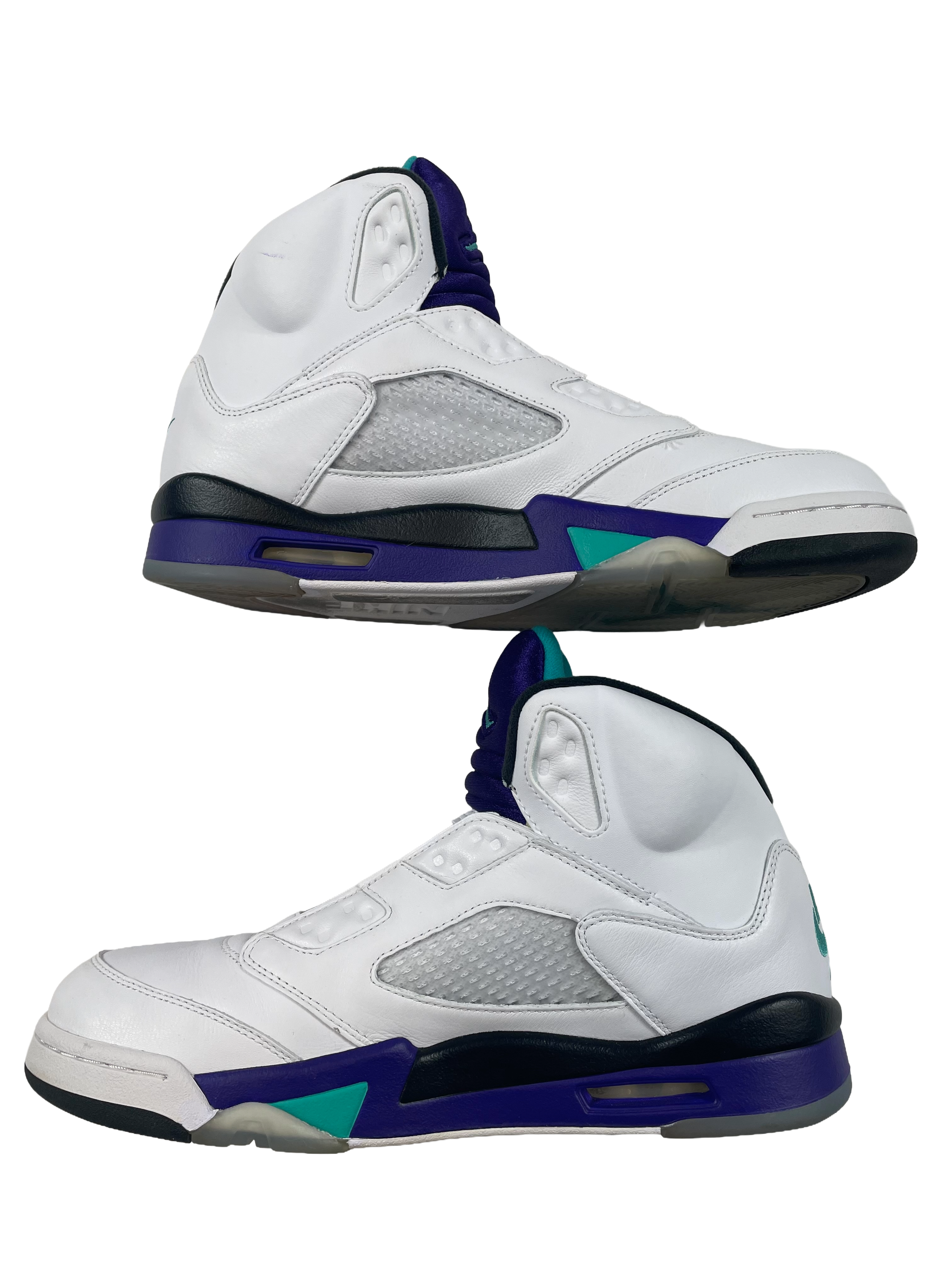 Air Jordan 5 Retro NRG White/New Emerald-Grape Ice Men's Sneaker (11.5) - BinxBerry Consignment
