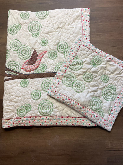 Twin Size Reversible Quilt Comforter & Euro Sham