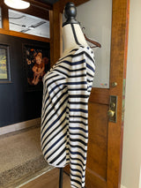 White House Black Market Striped Metallic Long Sleeved Top (M)