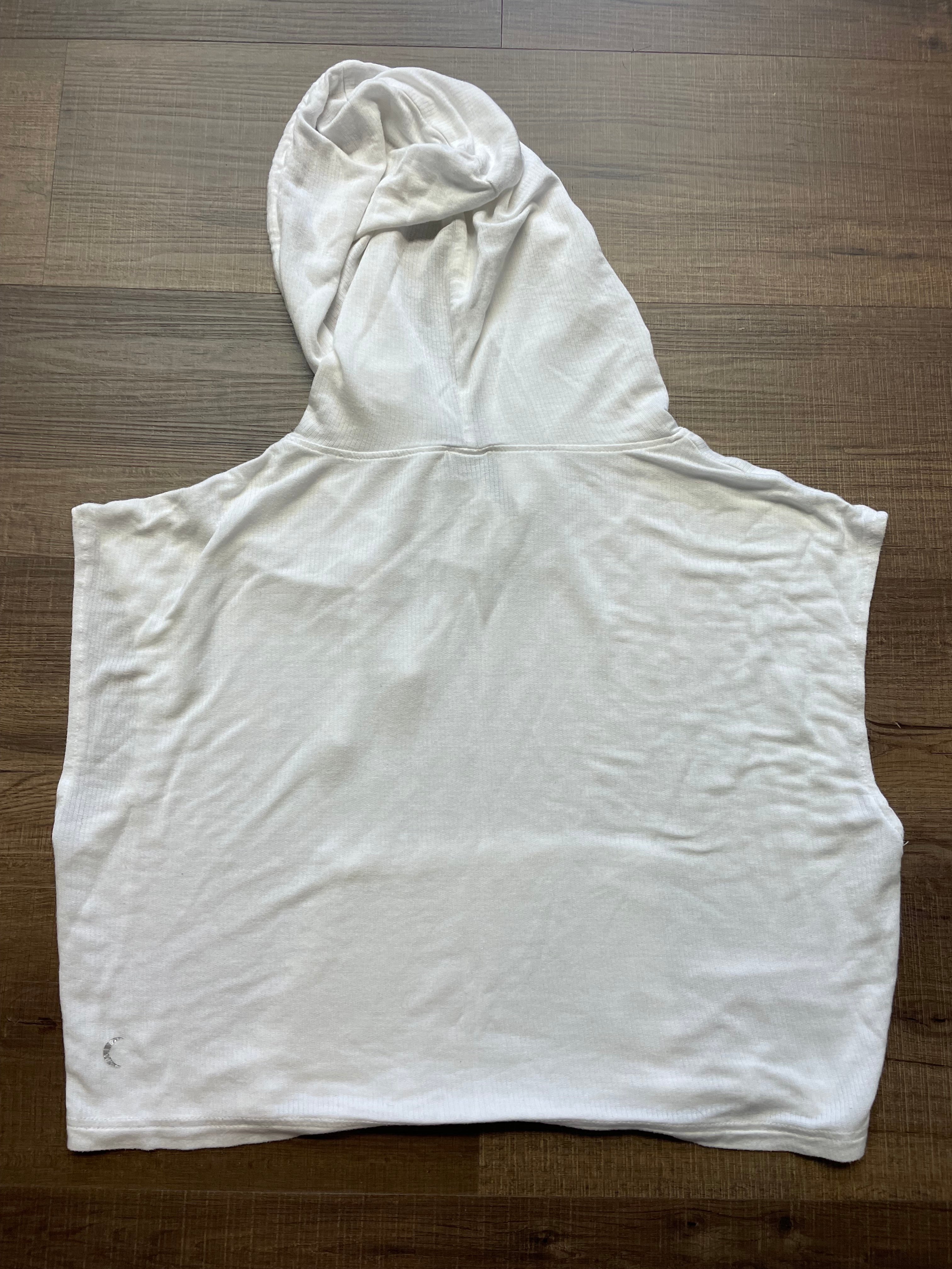 Zyia Active Cropped Sleeveless Drawstring Hoodie (L)