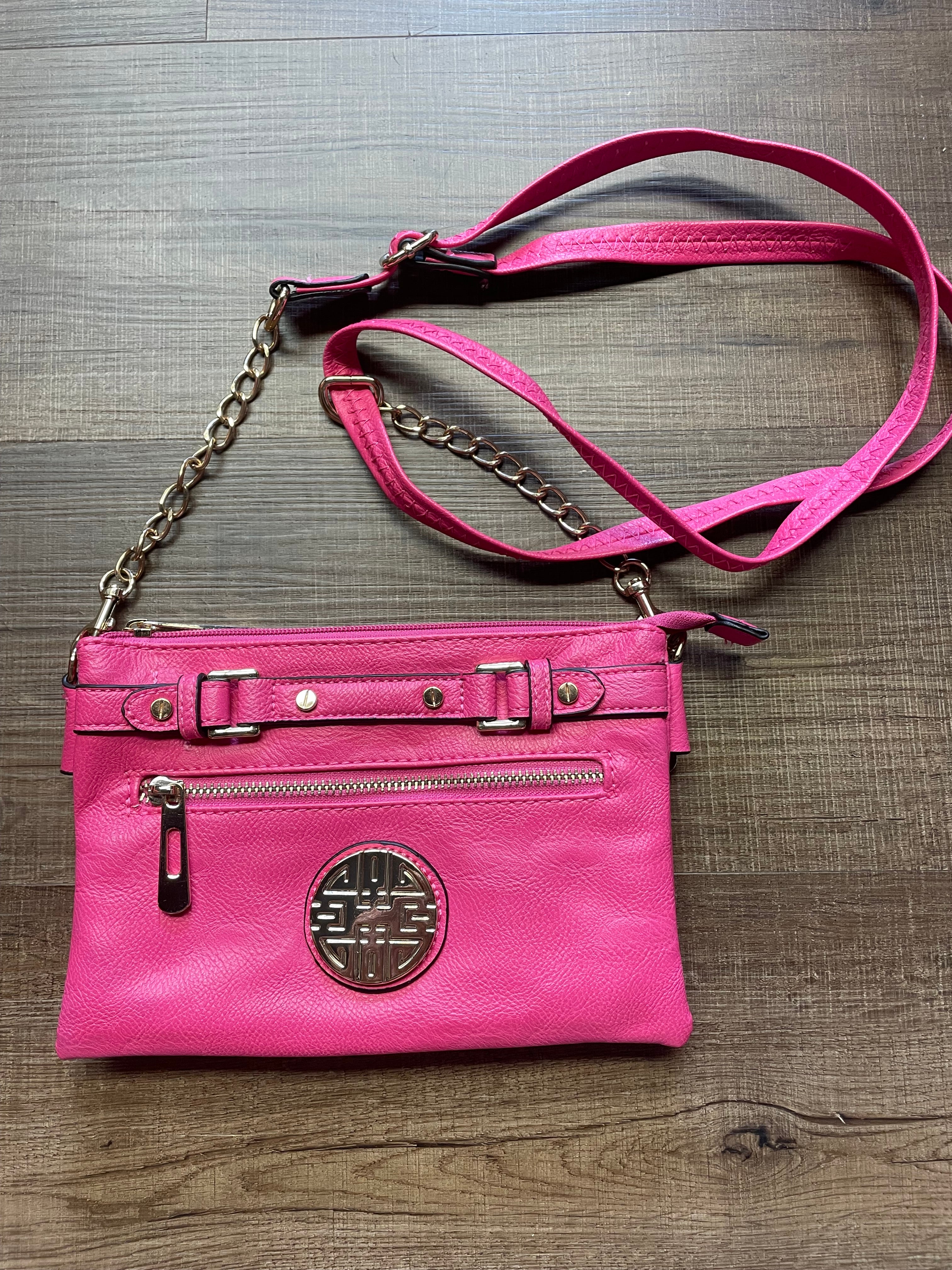 Pink Leather Crossbody